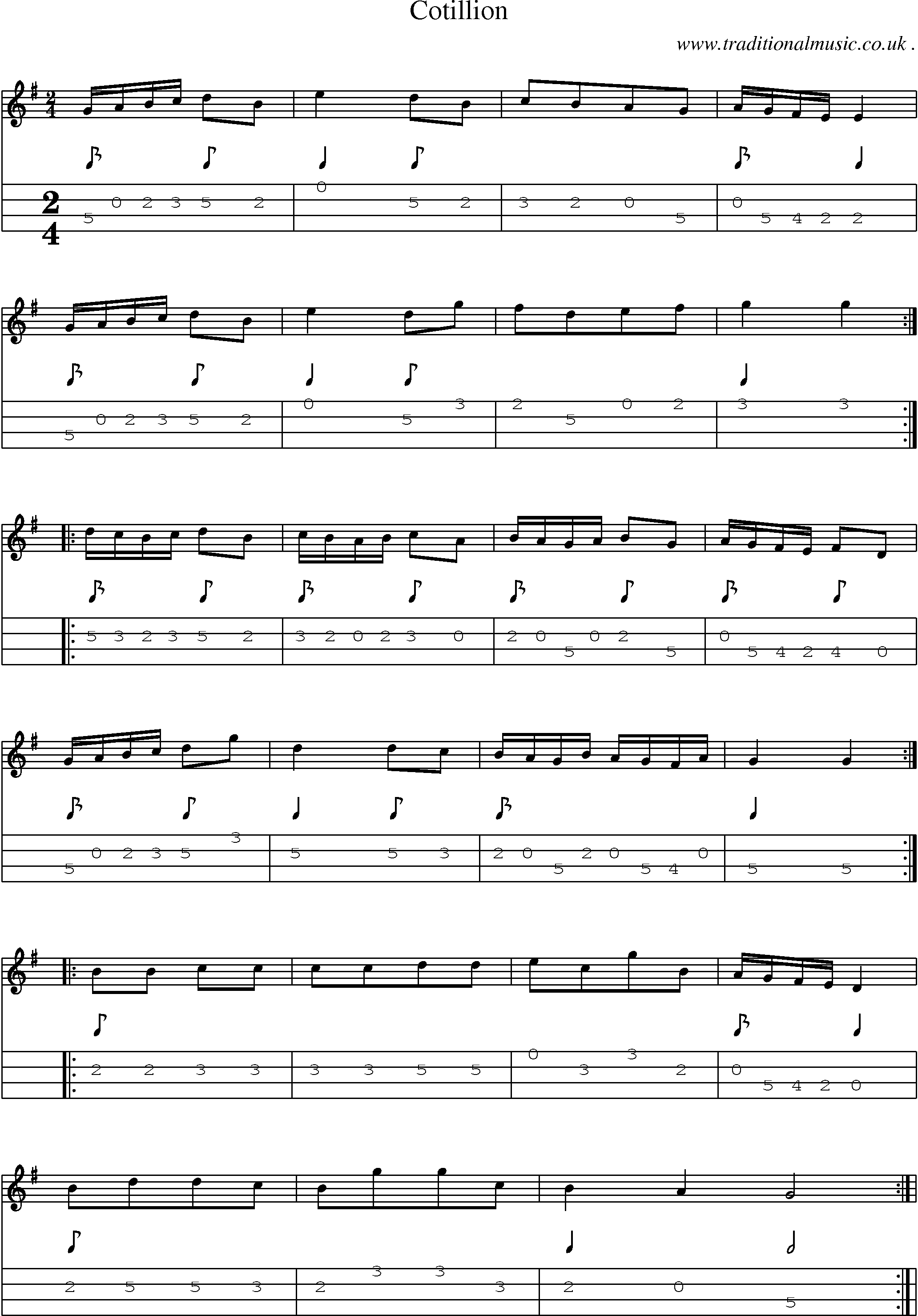Sheet-Music and Mandolin Tabs for Cotillion
