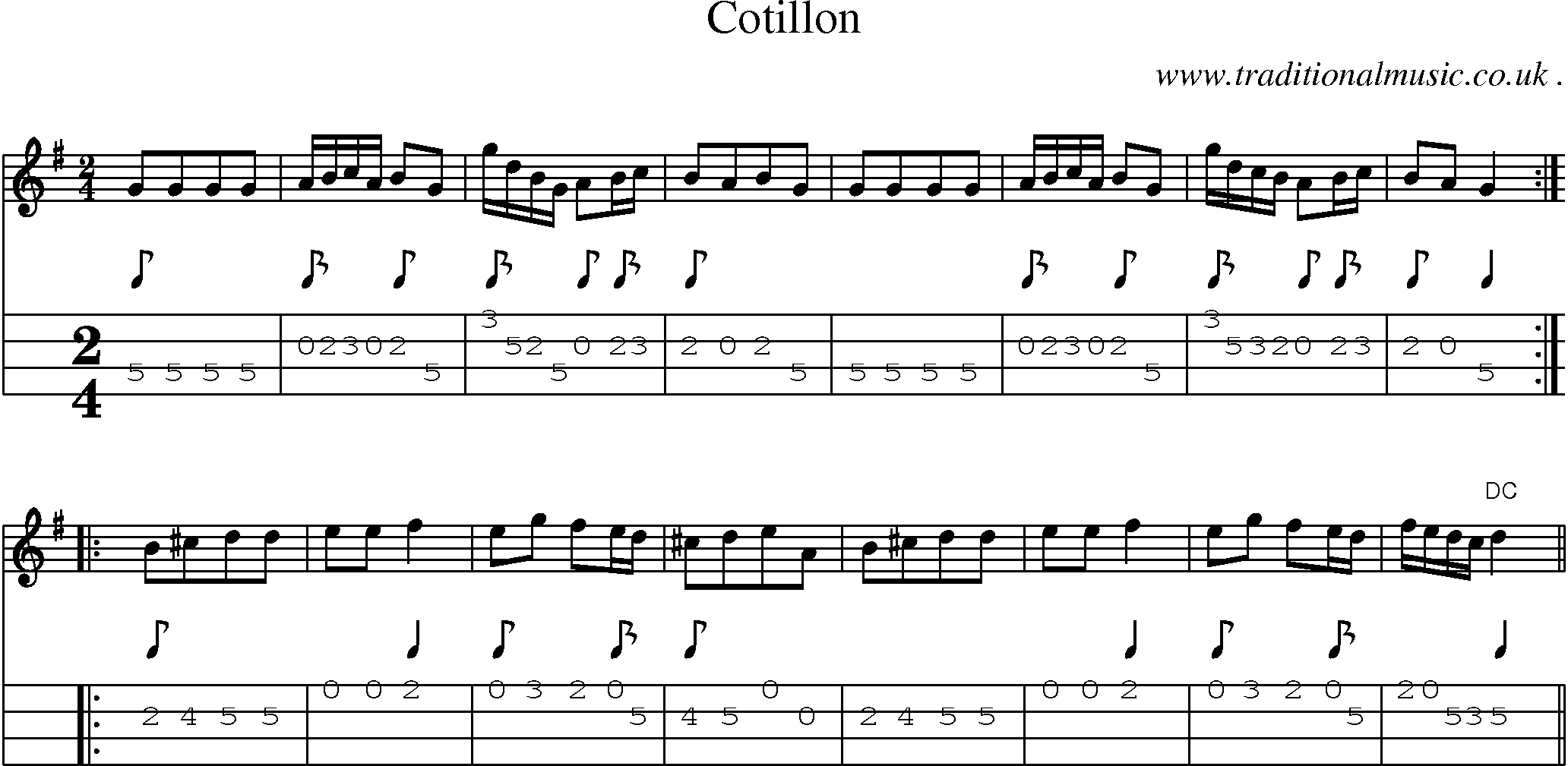 Sheet-Music and Mandolin Tabs for Cotillon