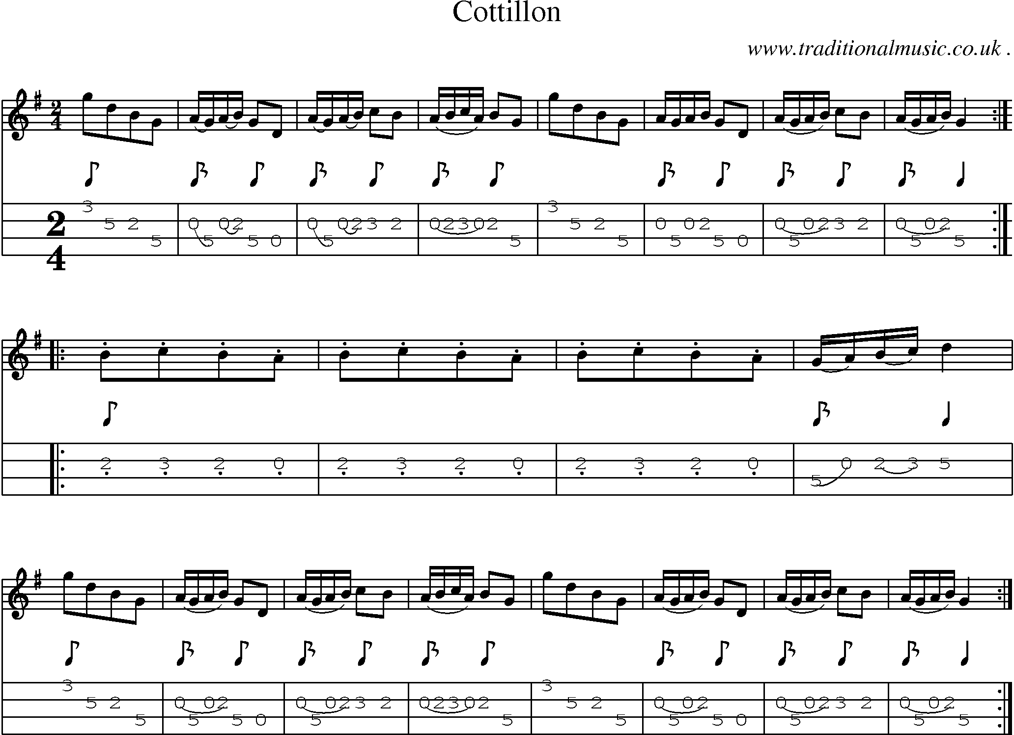 Sheet-Music and Mandolin Tabs for Cottillon