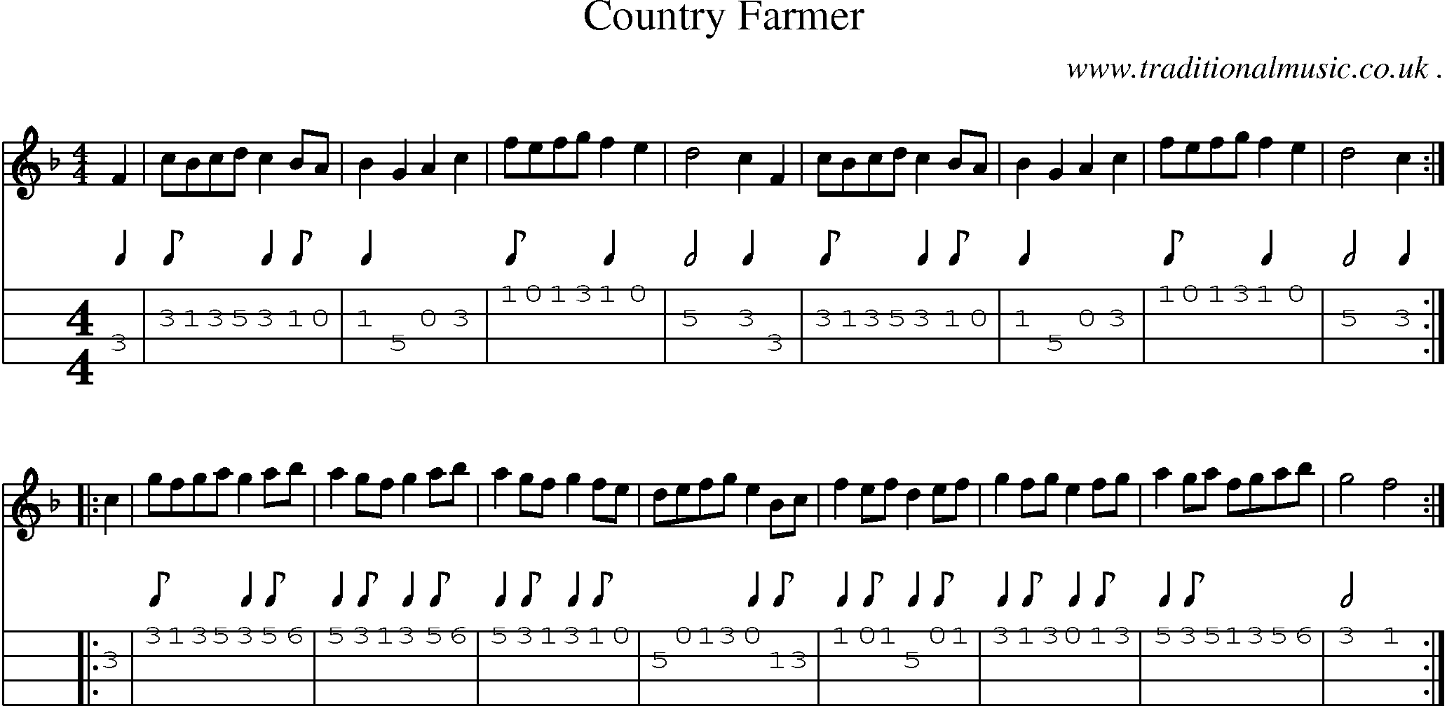 Sheet-Music and Mandolin Tabs for Country Farmer