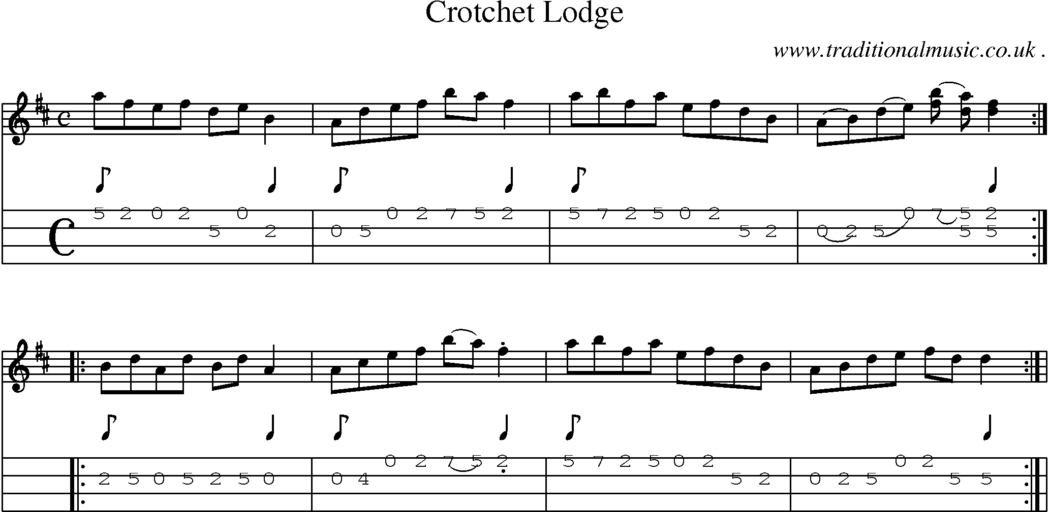 Sheet-Music and Mandolin Tabs for Crotchet Lodge