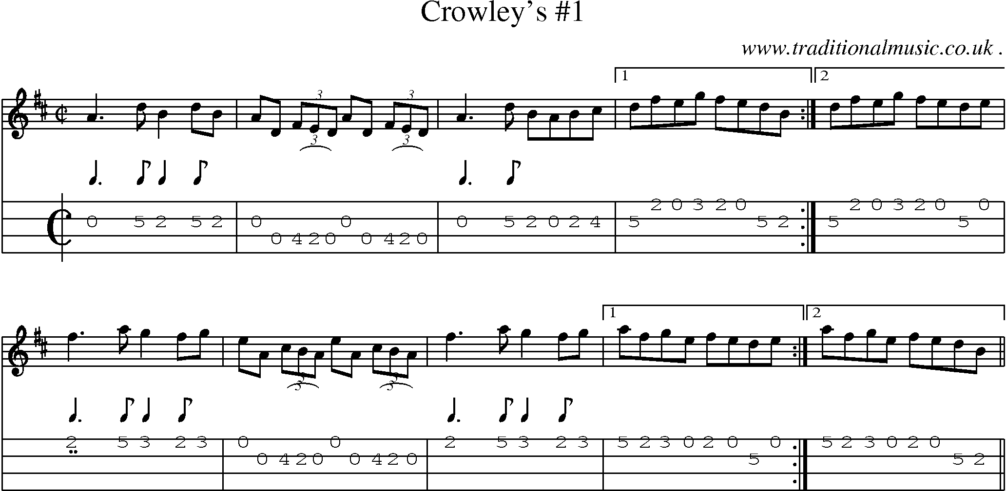 Sheet-Music and Mandolin Tabs for Crowleys 1
