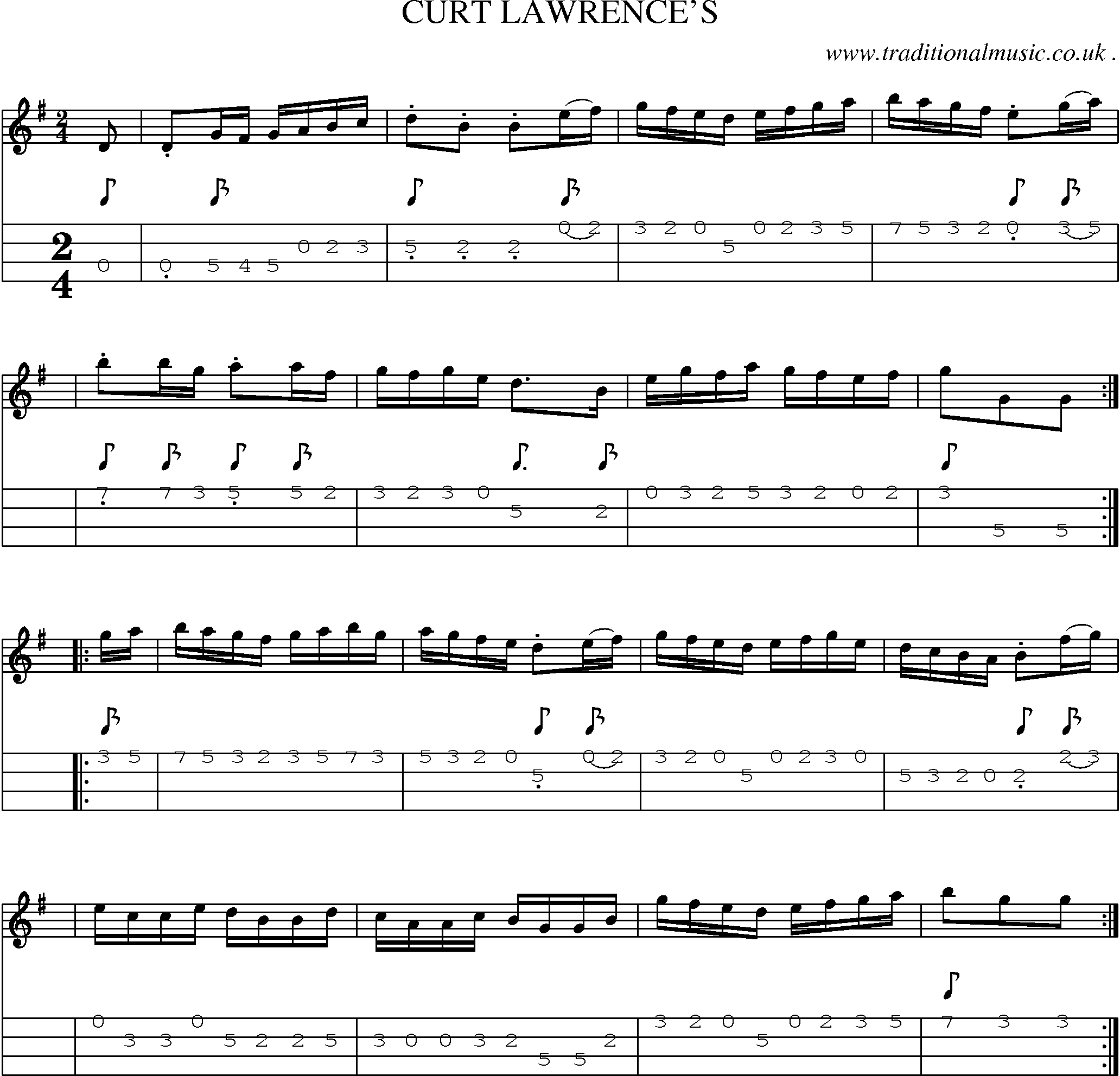 Sheet-Music and Mandolin Tabs for Curt Lawrences