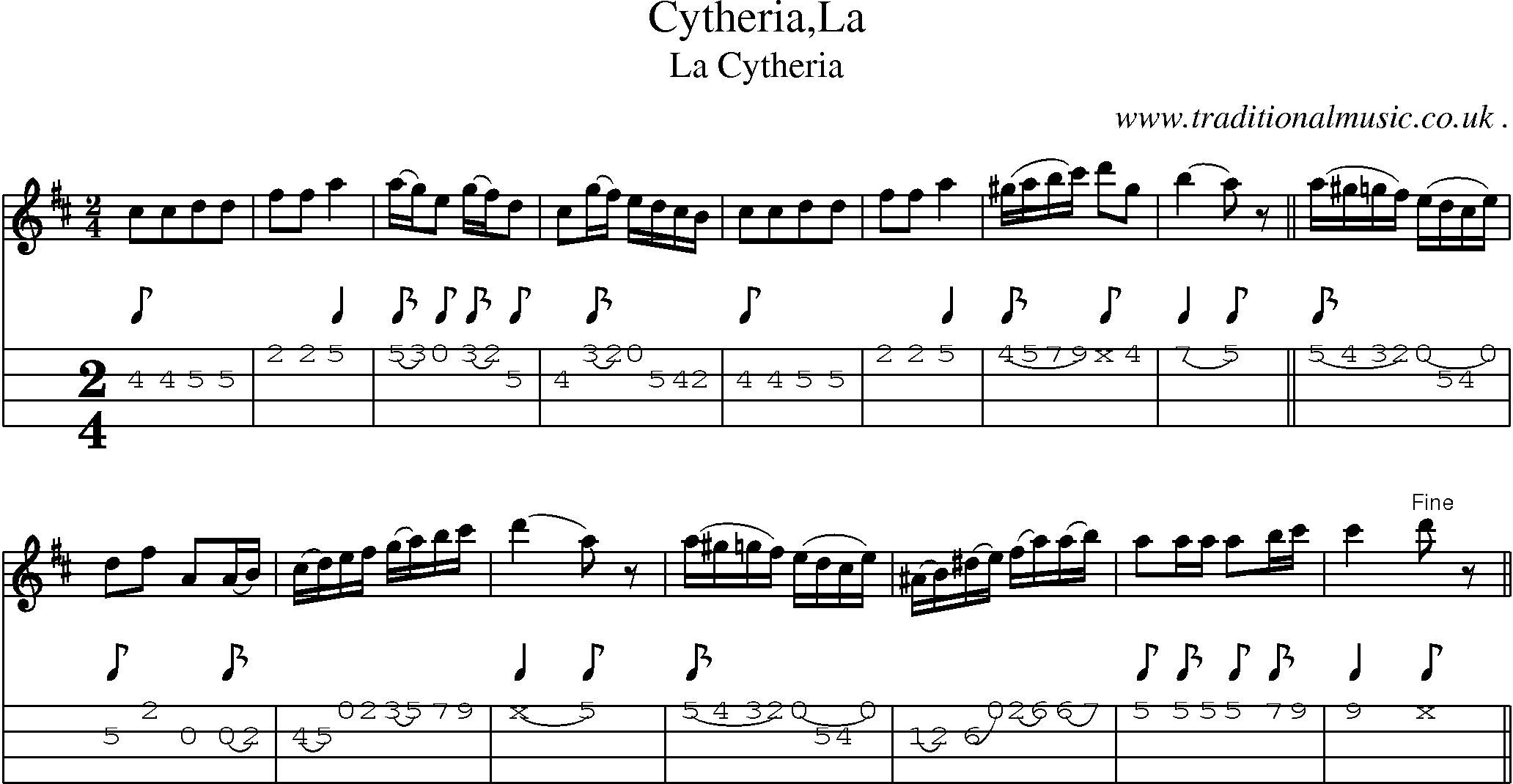 Sheet-Music and Mandolin Tabs for Cytheriala