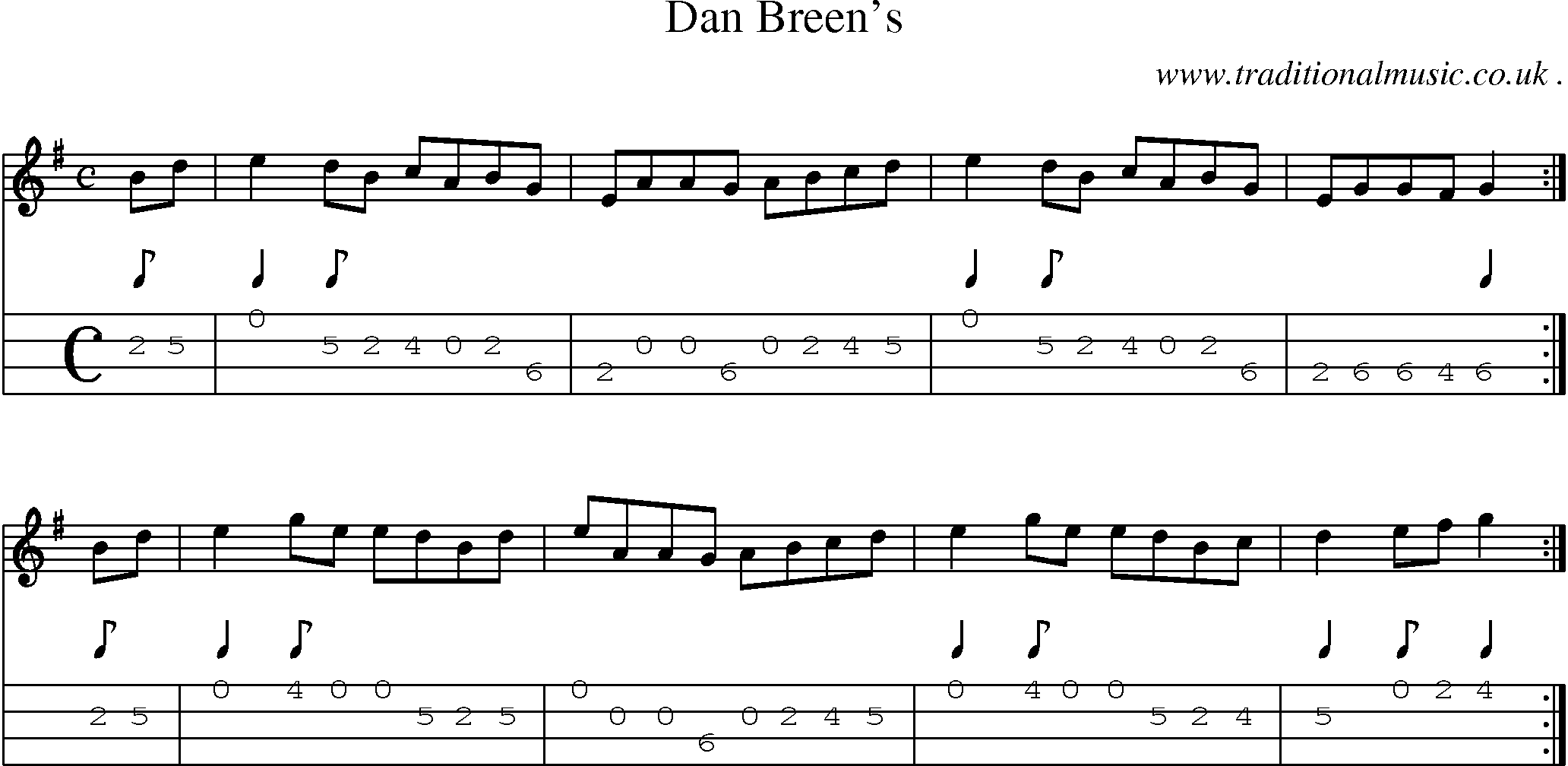 Sheet-Music and Mandolin Tabs for Dan Breens