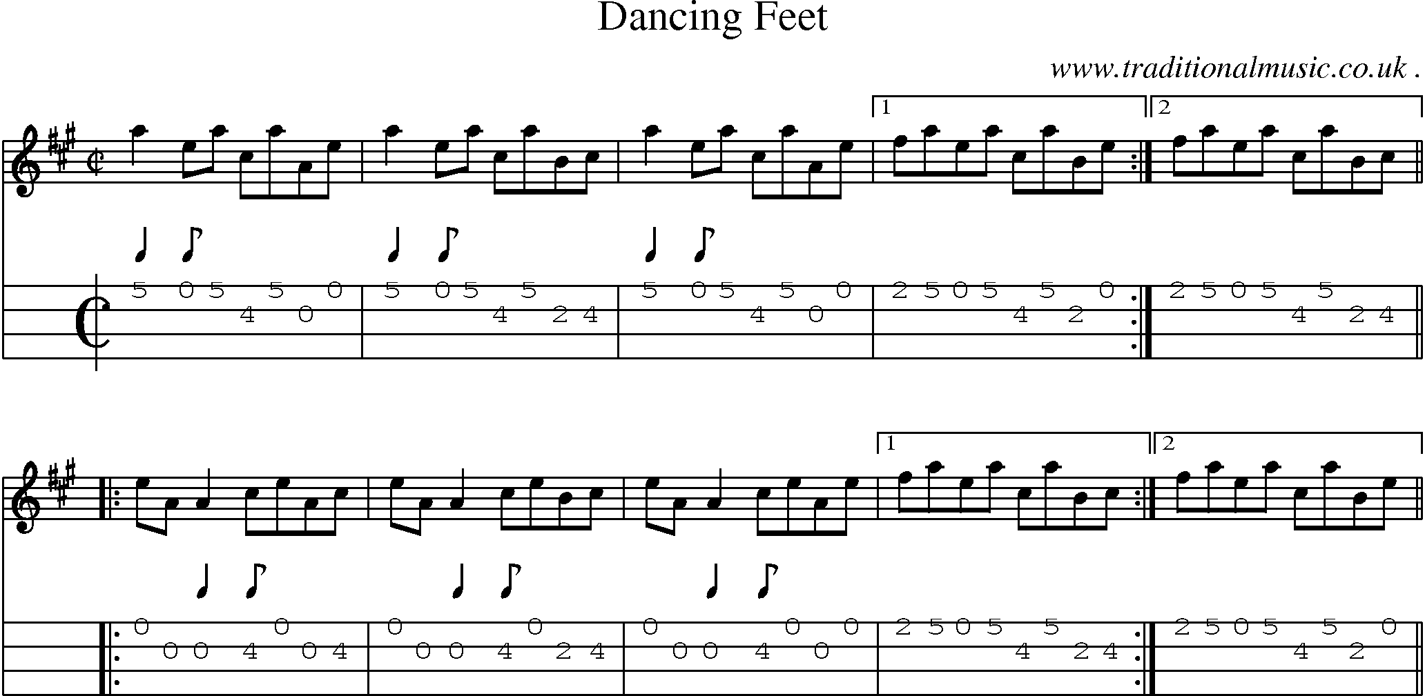 Sheet-Music and Mandolin Tabs for Dancing Feet