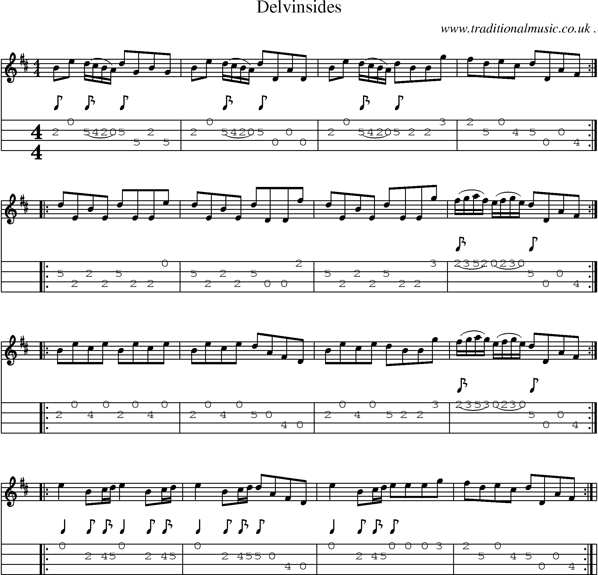 Sheet-Music and Mandolin Tabs for Delvinsides