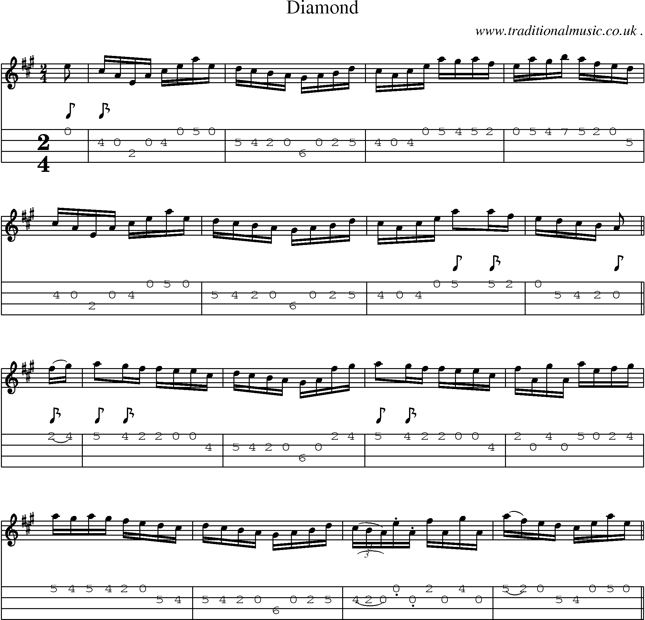 Sheet-Music and Mandolin Tabs for Diamond