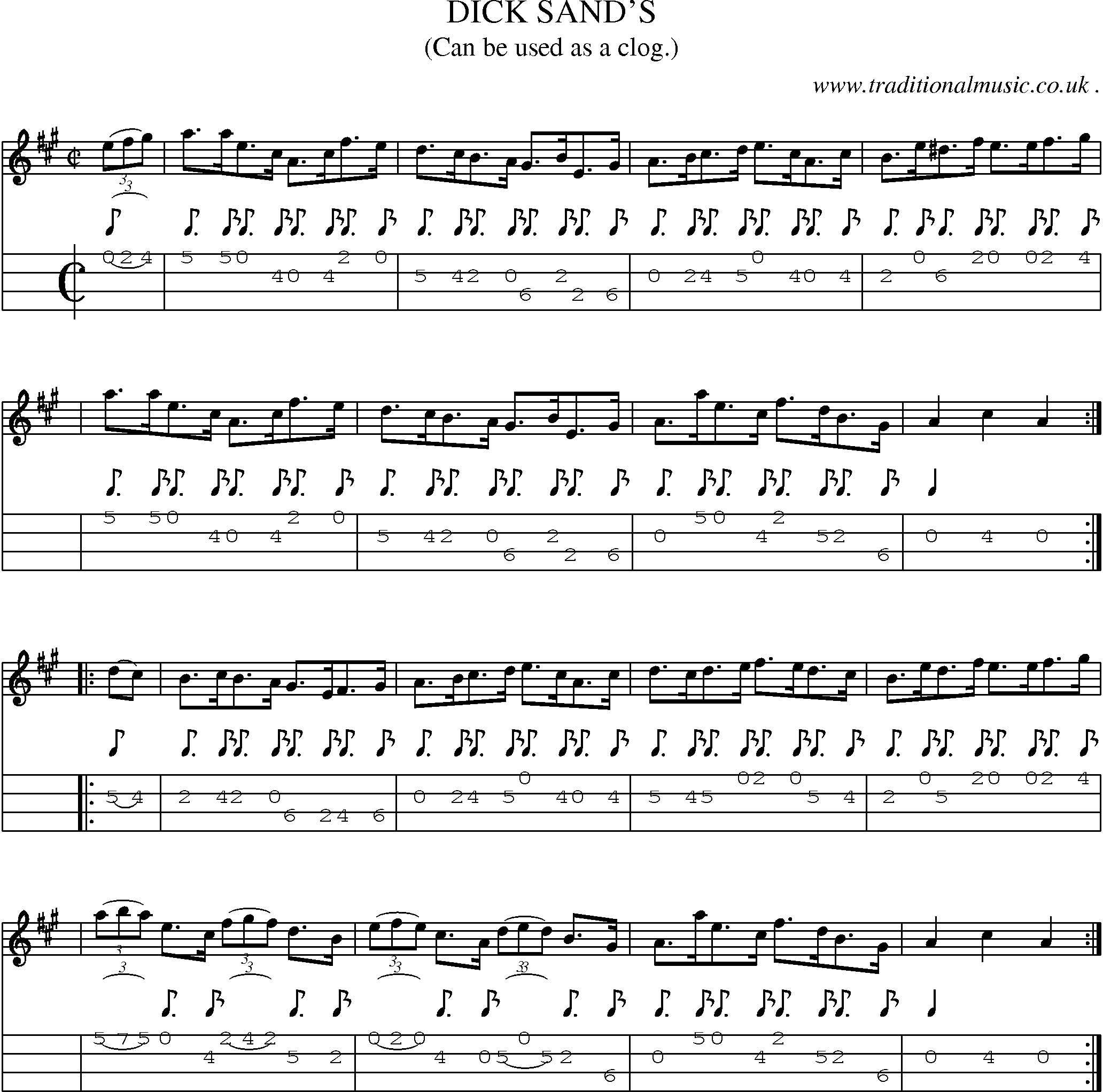 Sheet-Music and Mandolin Tabs for Dick Sands