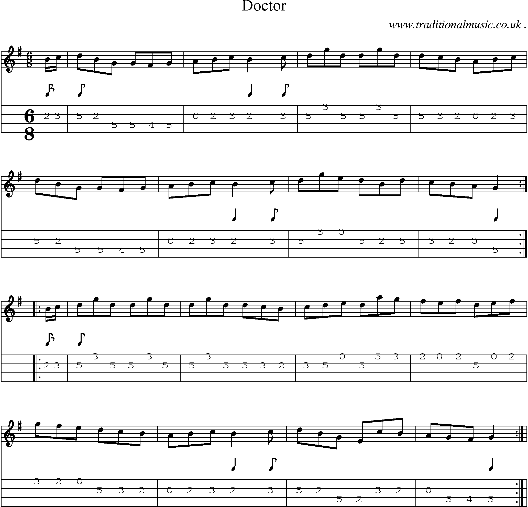Sheet-Music and Mandolin Tabs for Doctor