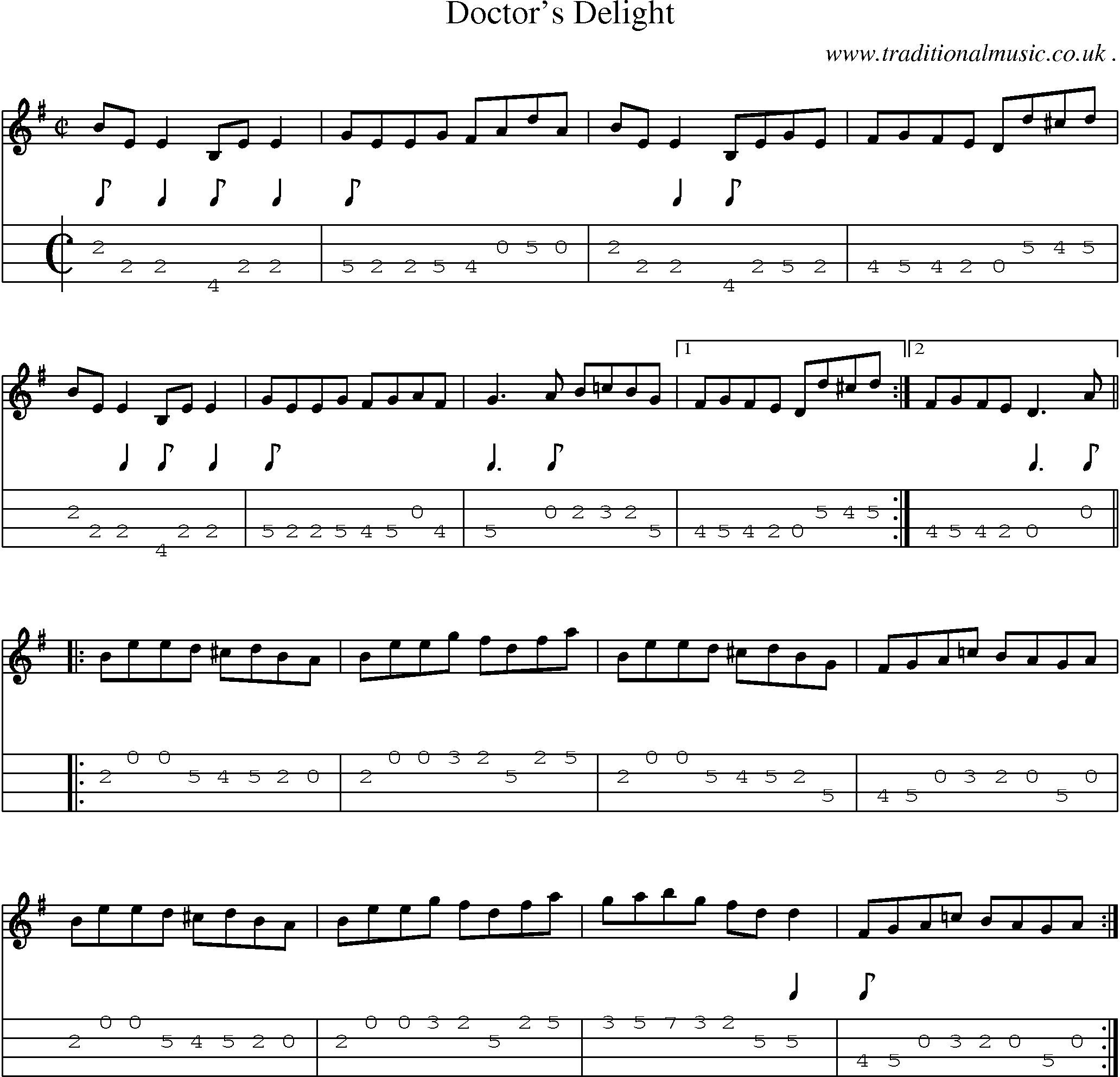 Sheet-Music and Mandolin Tabs for Doctors Delight