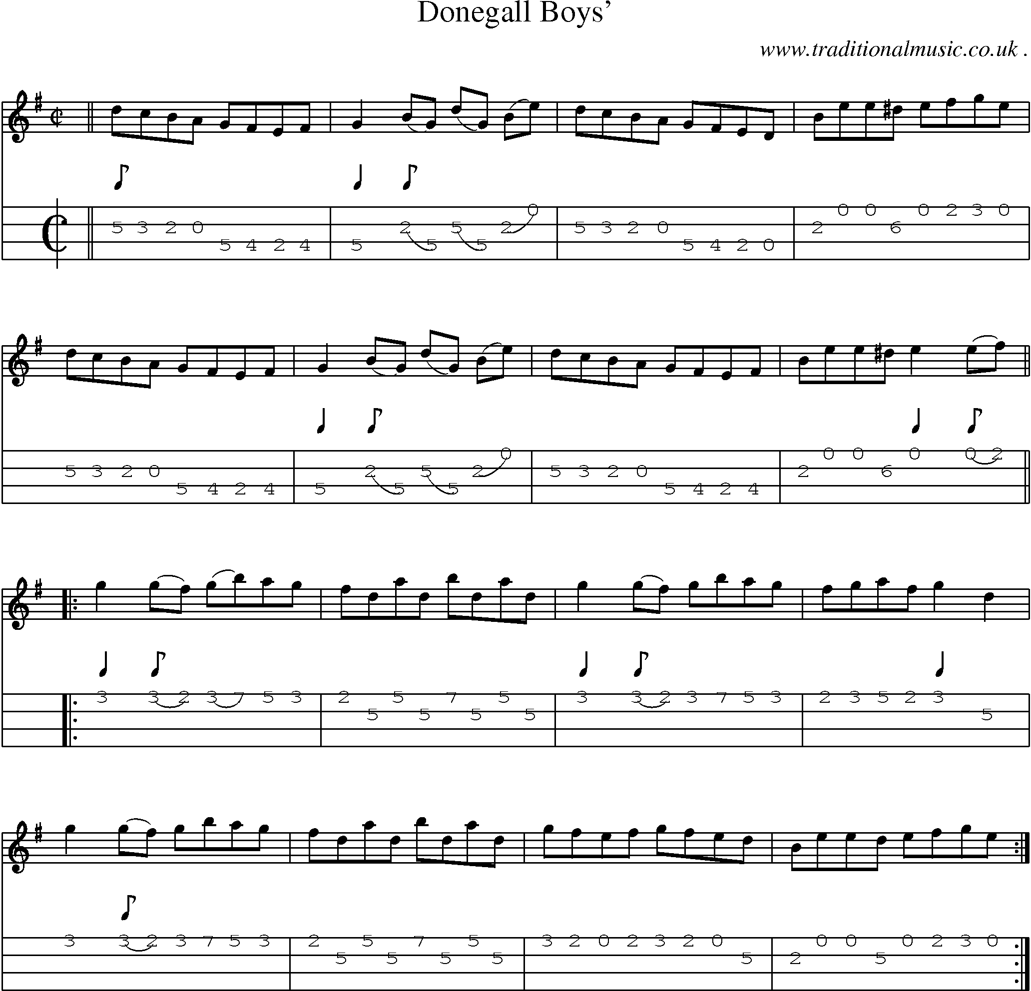 Sheet-Music and Mandolin Tabs for Donegall Boys