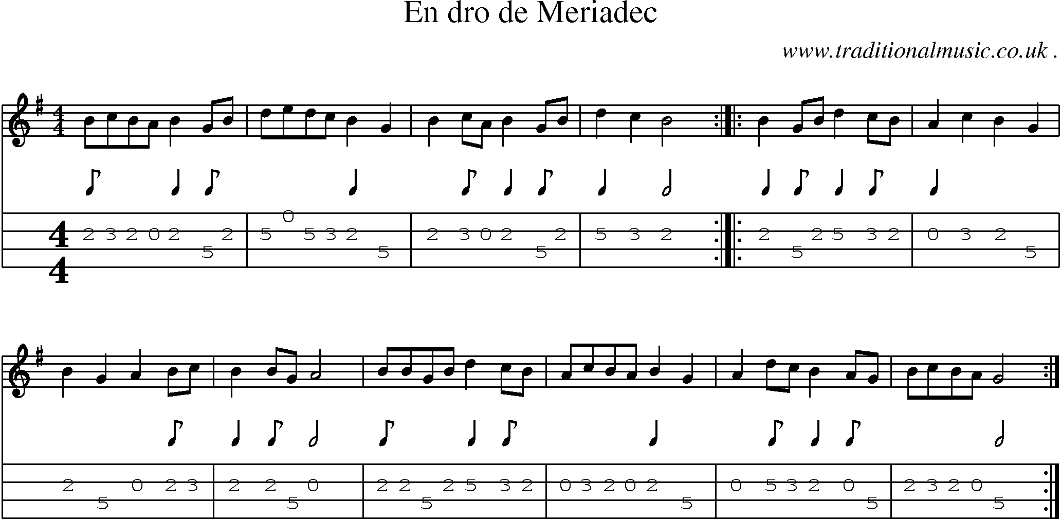 Sheet-Music and Mandolin Tabs for En Dro De Meriadec
