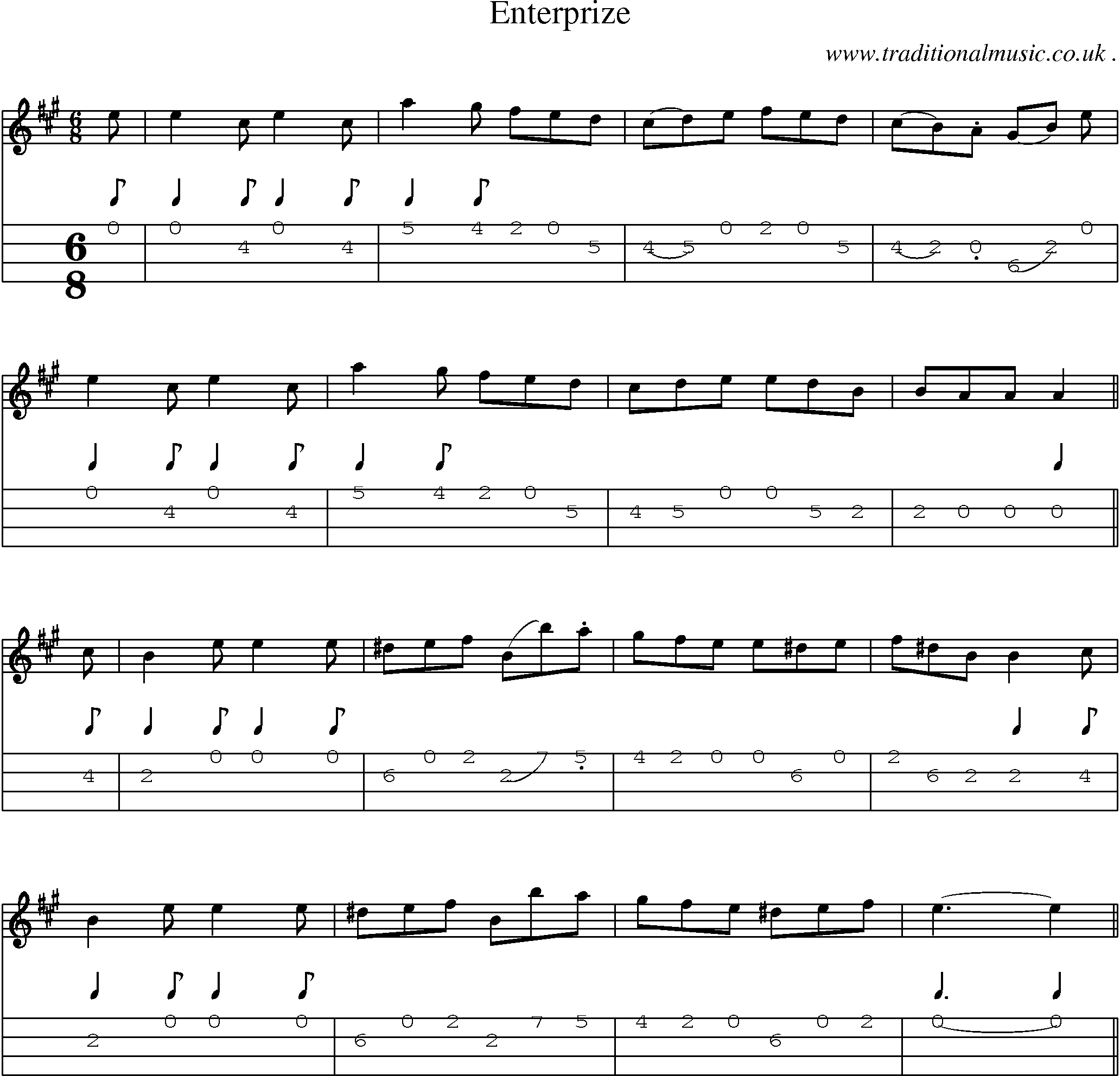 Sheet-Music and Mandolin Tabs for Enterprize