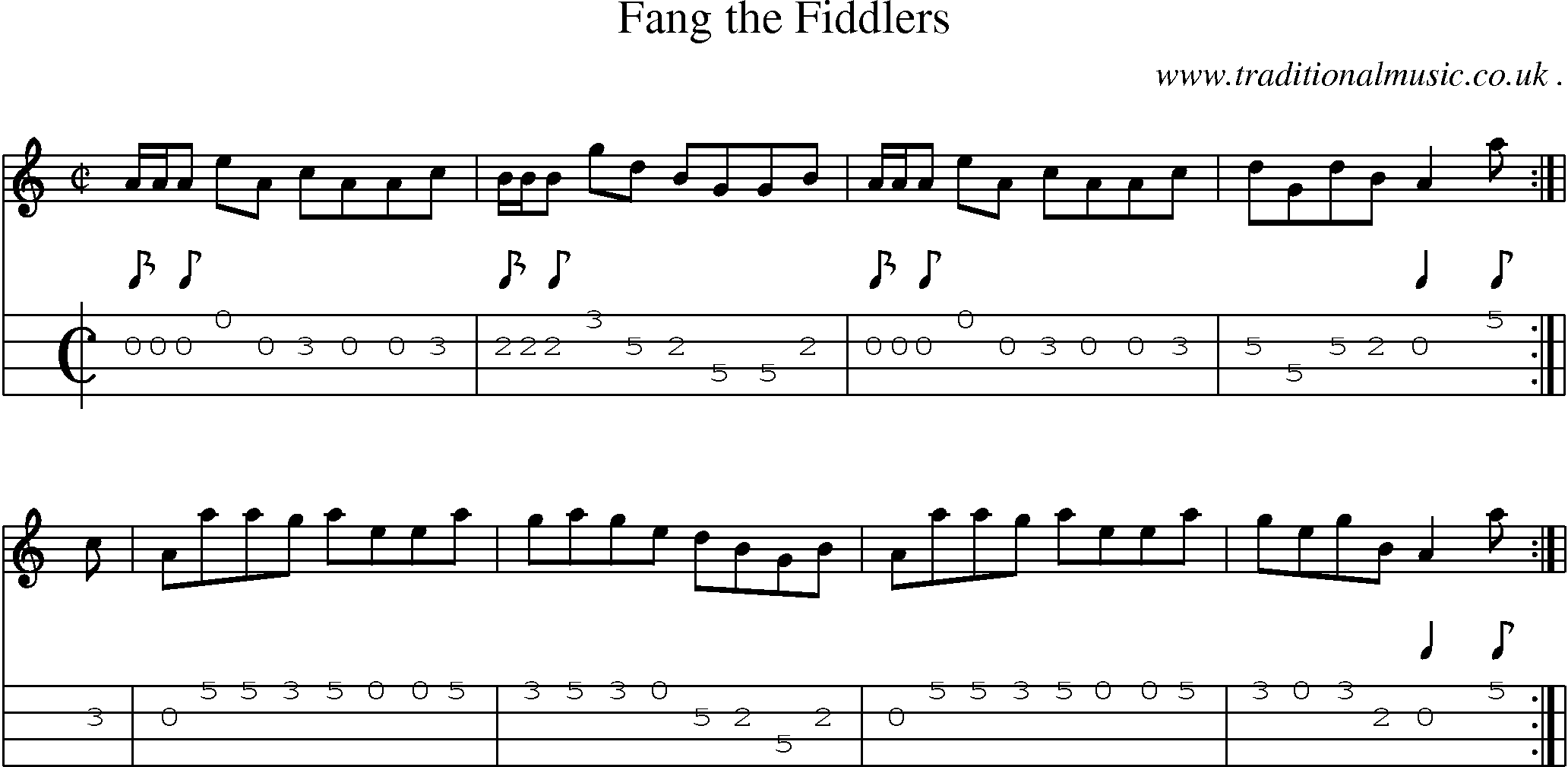 Sheet-Music and Mandolin Tabs for Fang The Fiddlers