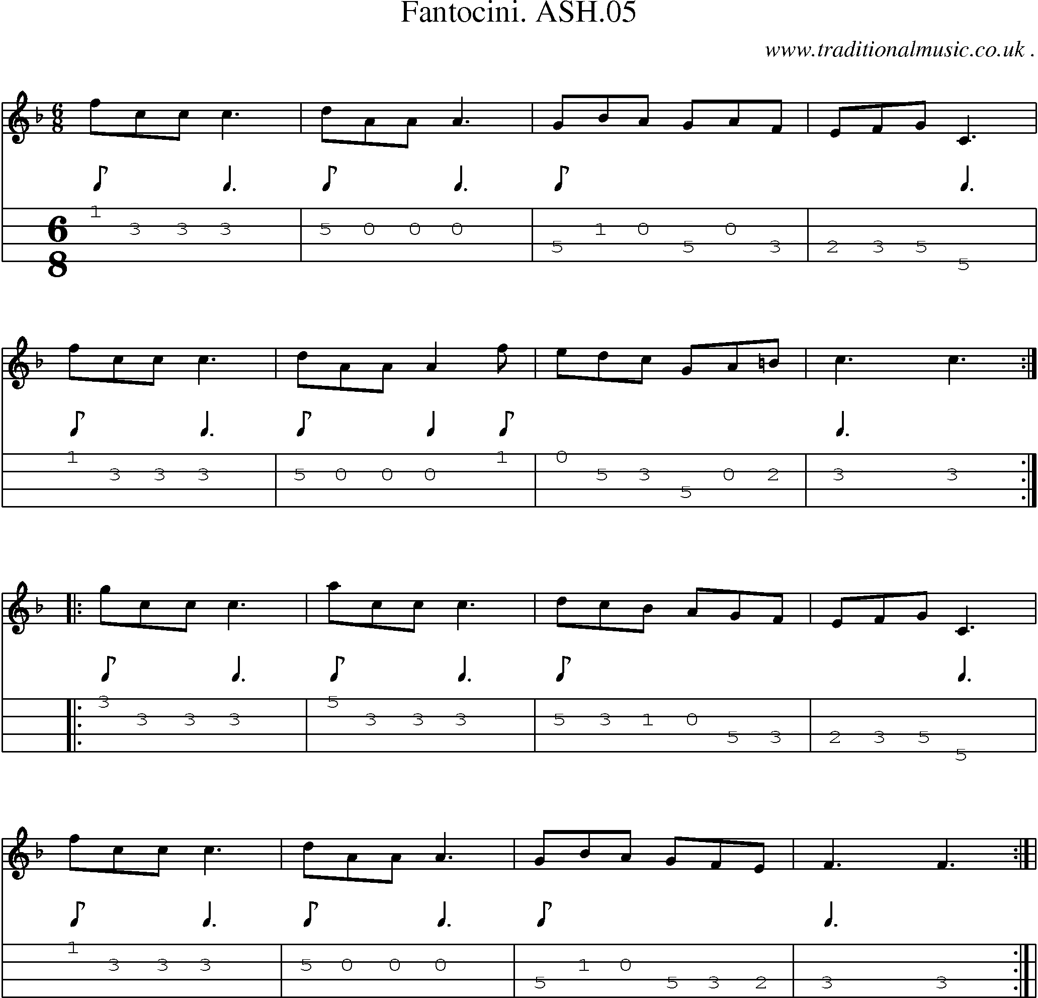 Sheet-Music and Mandolin Tabs for Fantocini Ash05