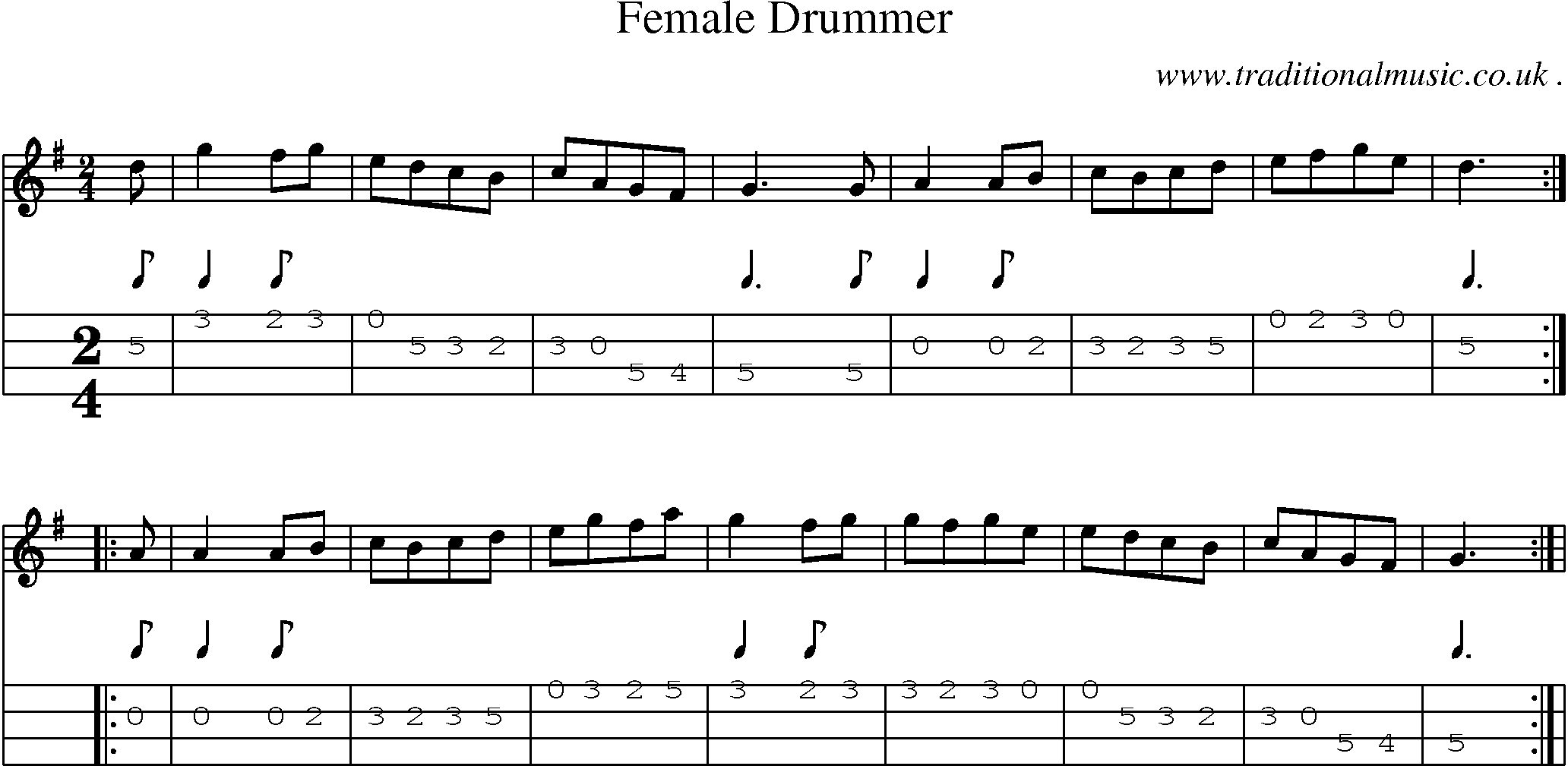 Sheet-Music and Mandolin Tabs for Female Drummer