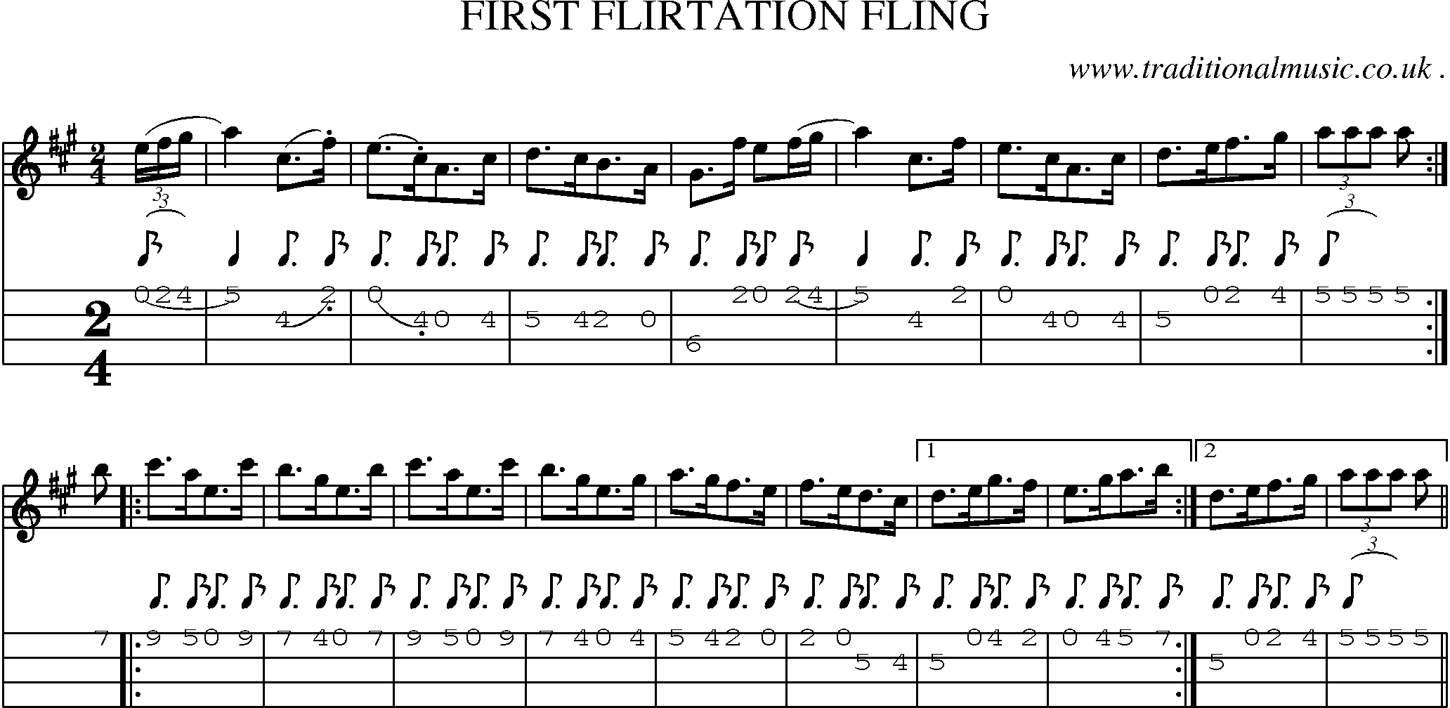 Sheet-Music and Mandolin Tabs for First Flirtation Fling