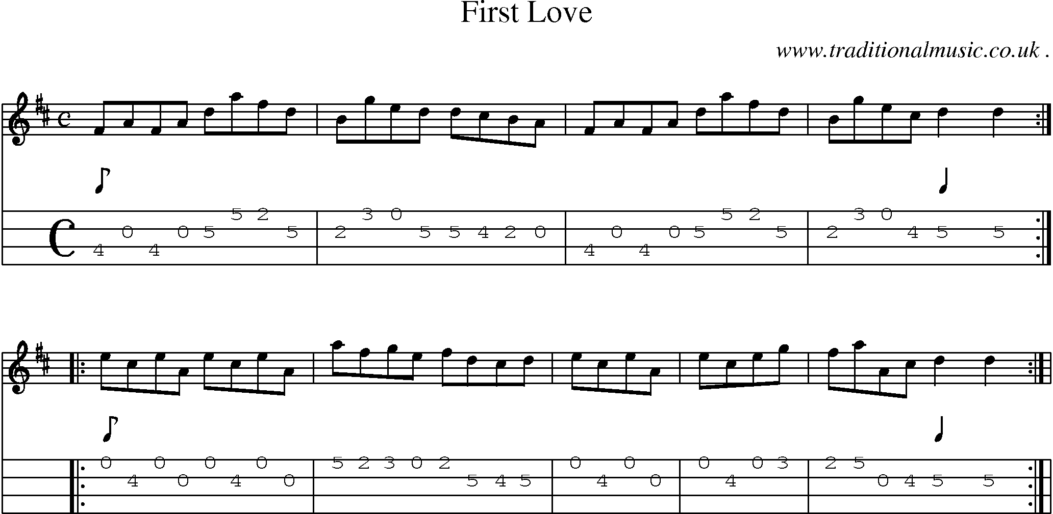 Sheet-Music and Mandolin Tabs for First Love