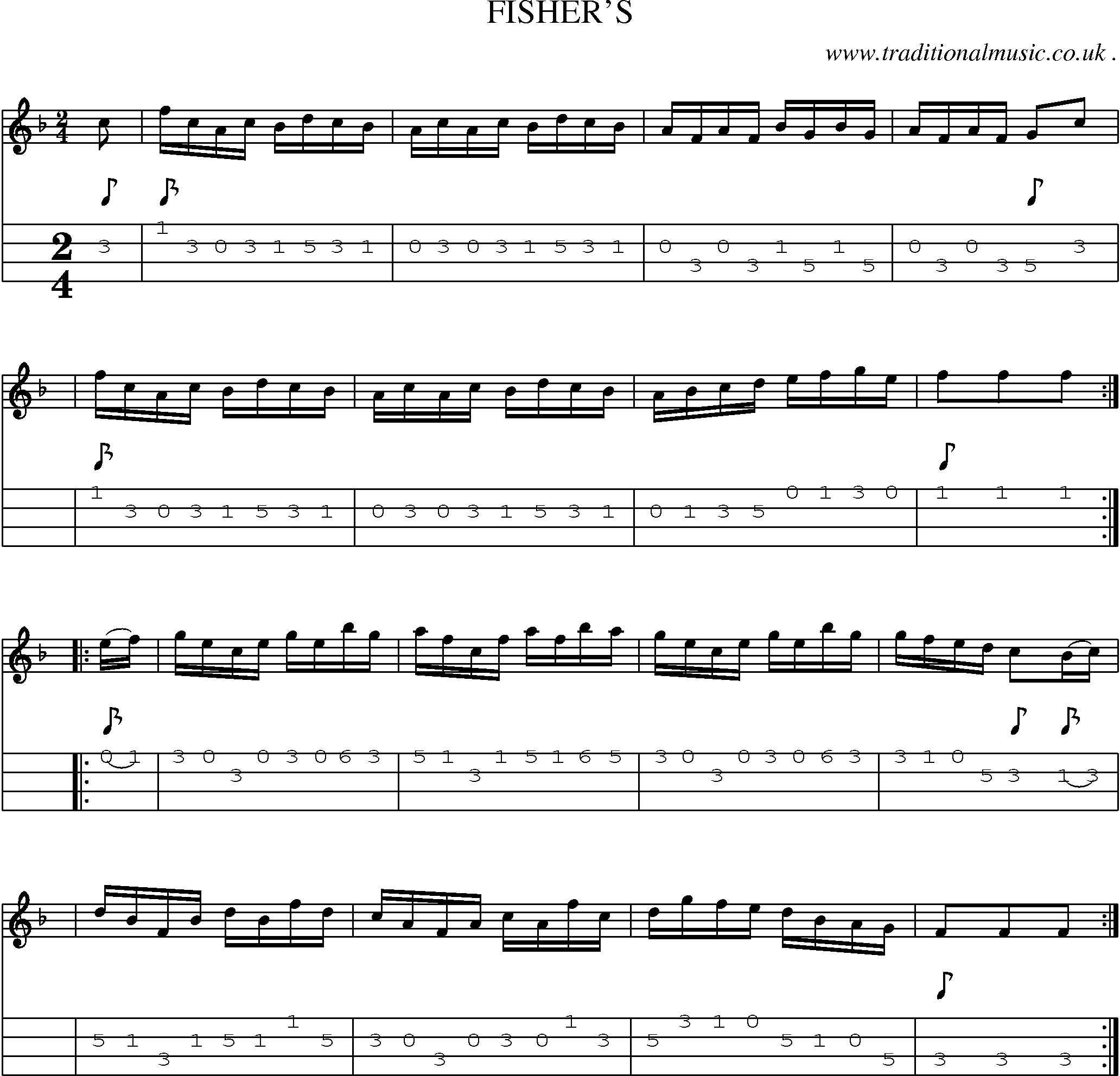 Sheet-Music and Mandolin Tabs for Fishers
