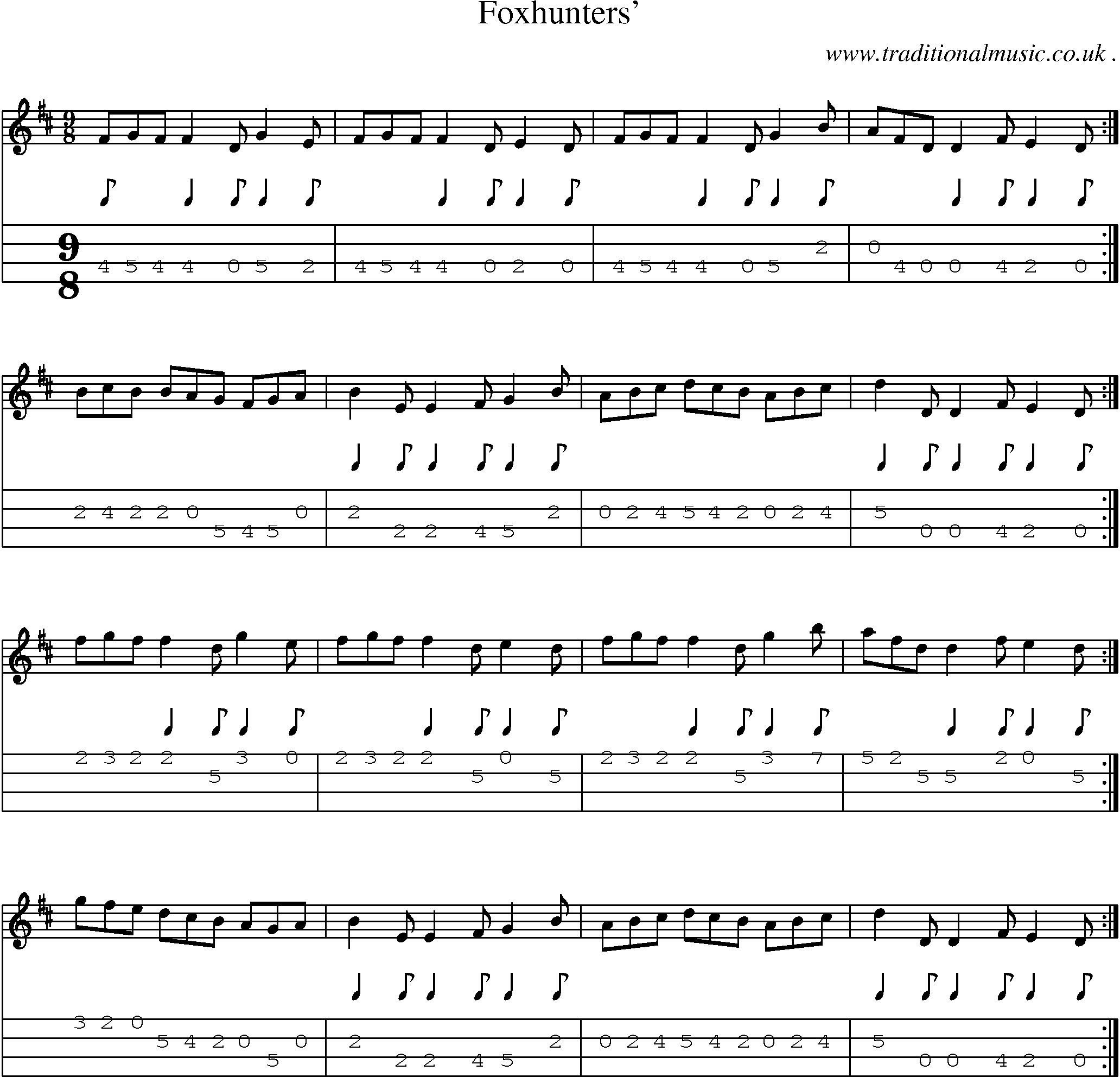 Sheet-Music and Mandolin Tabs for Foxhunters1