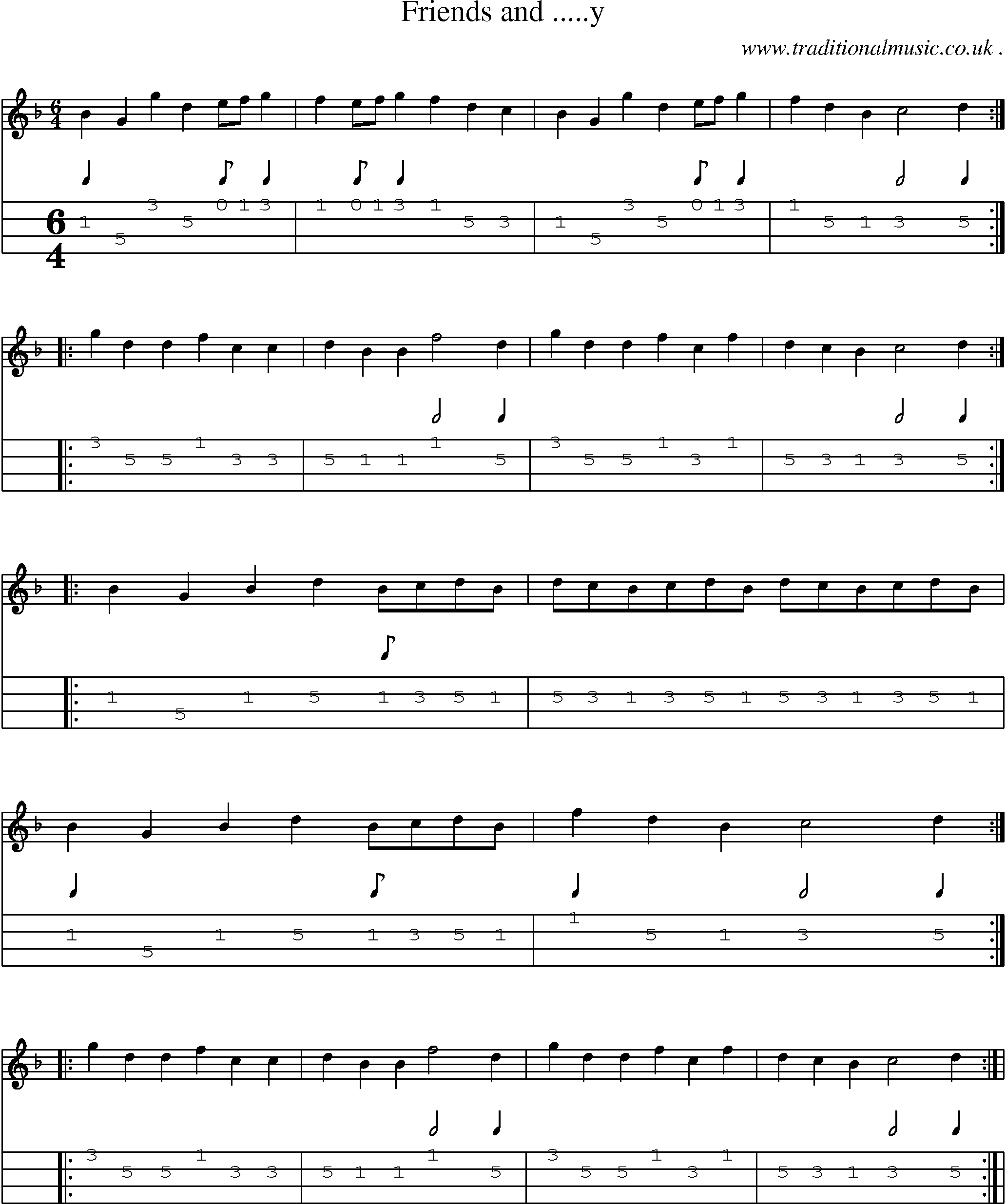 Sheet-Music and Mandolin Tabs for Friends And Y
