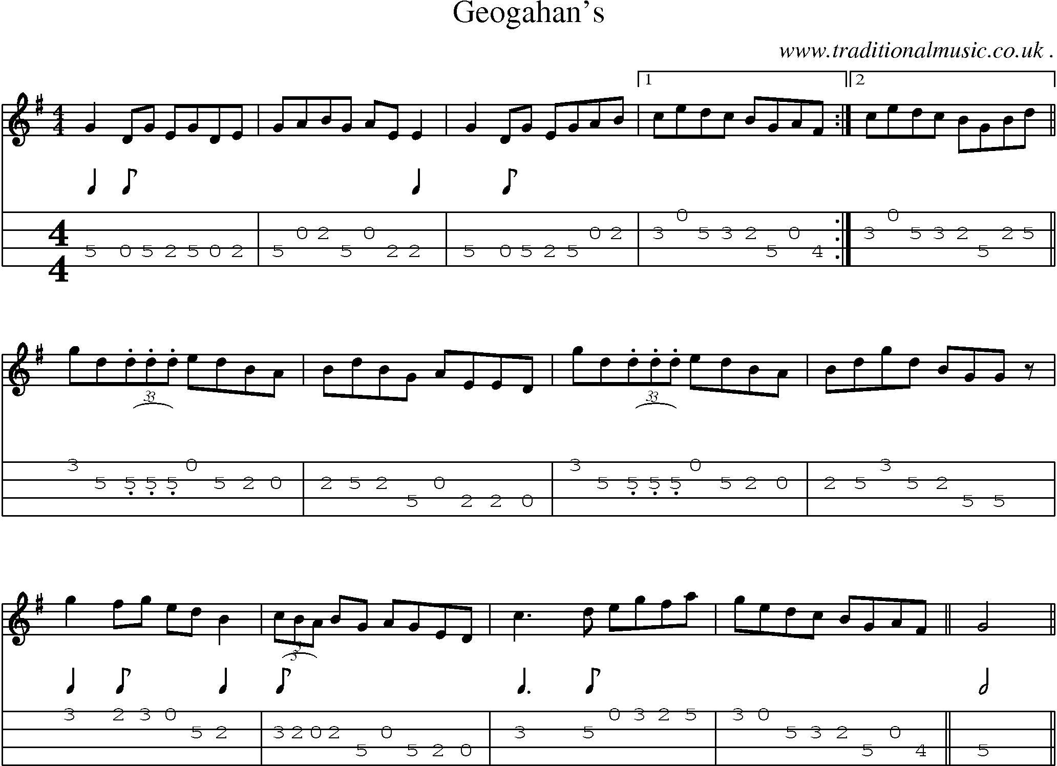 Sheet-Music and Mandolin Tabs for Geogahans