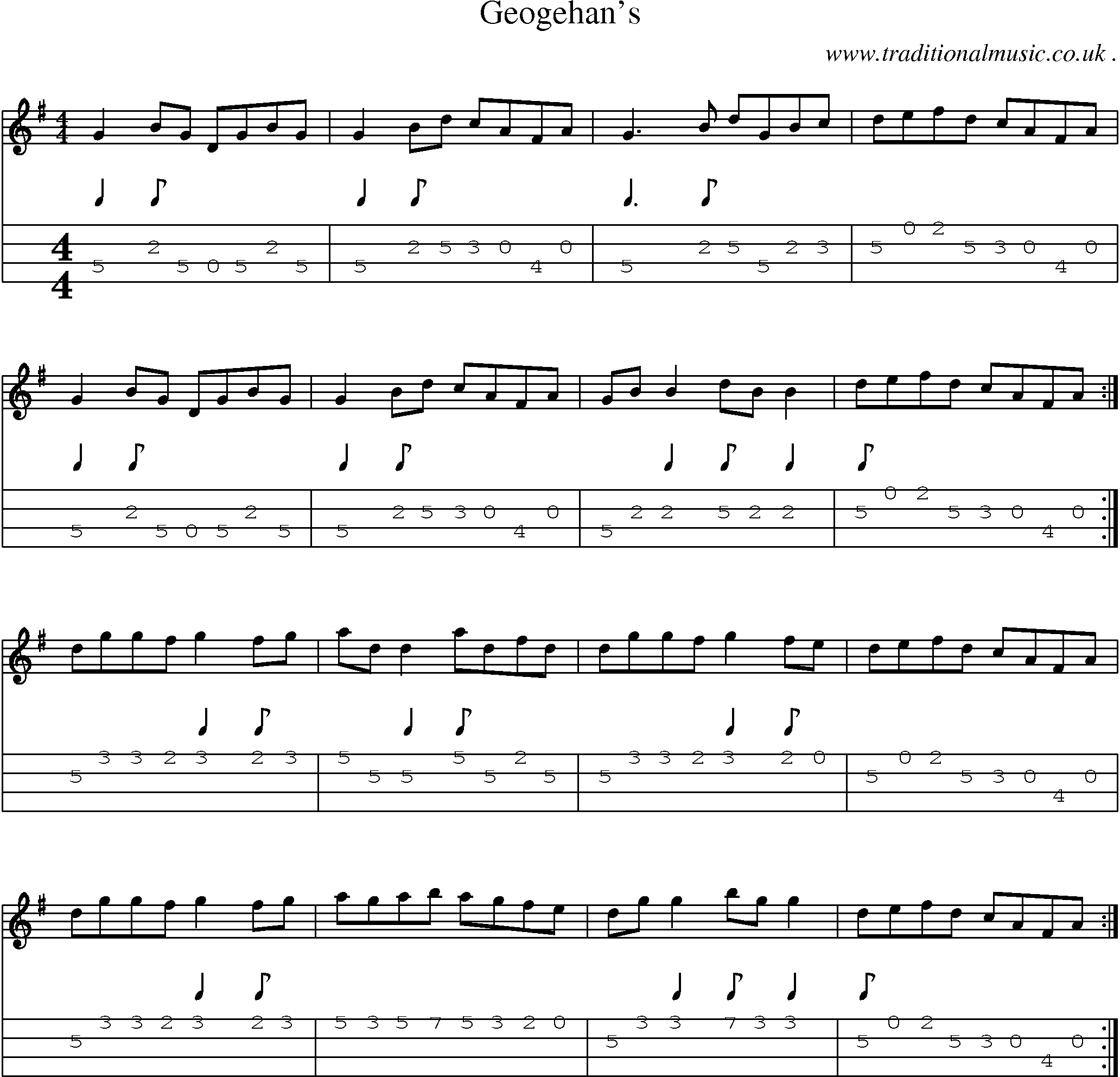 Sheet-Music and Mandolin Tabs for Geogehans