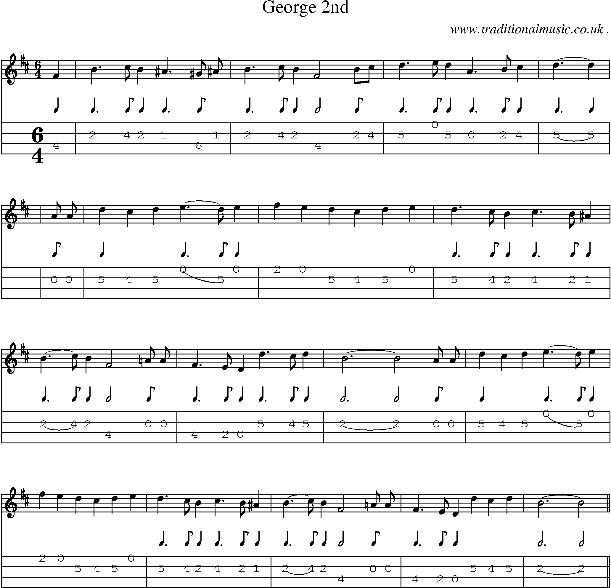 Sheet-Music and Mandolin Tabs for George 2nd