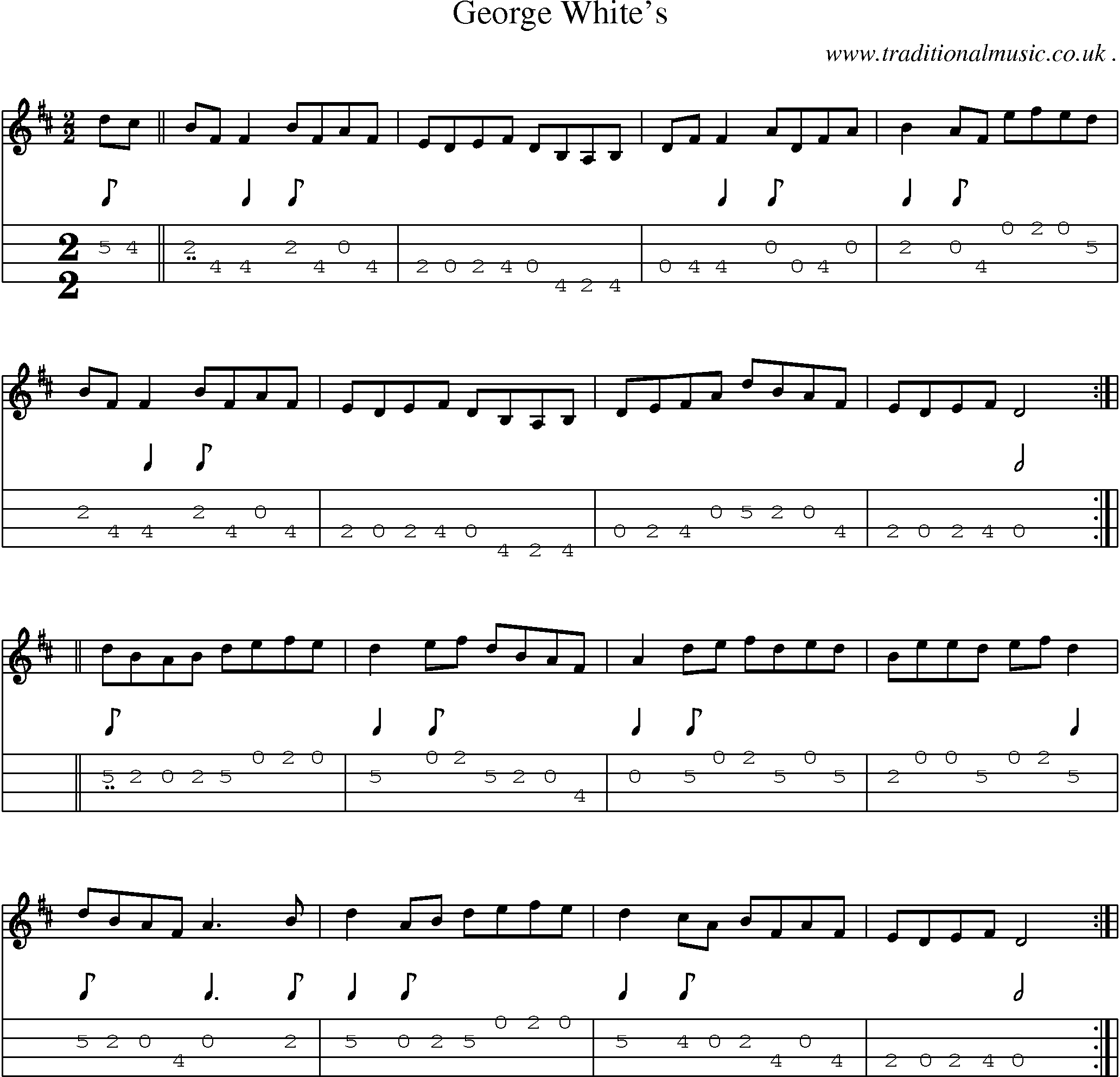 Sheet-Music and Mandolin Tabs for George Whites