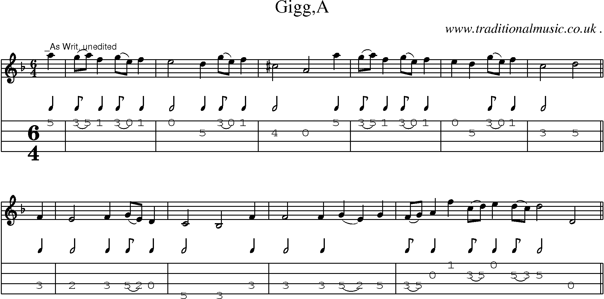 Sheet-Music and Mandolin Tabs for Gigga