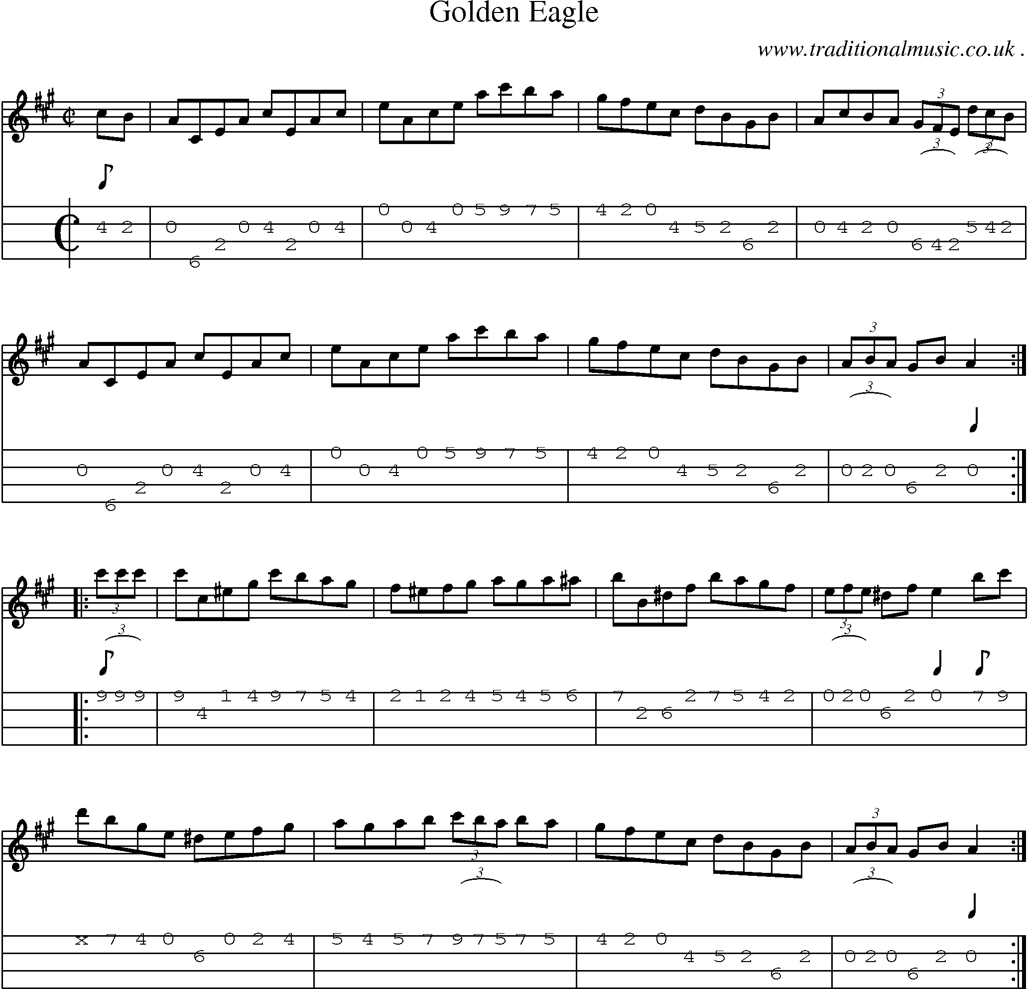 Sheet-Music and Mandolin Tabs for Golden Eagle
