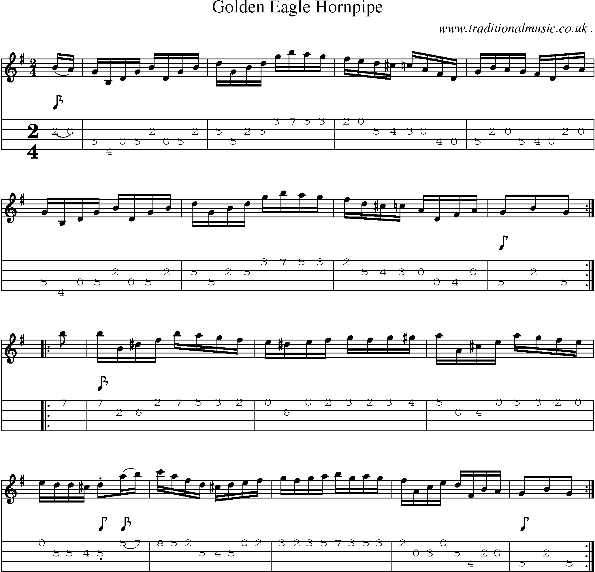 Sheet-Music and Mandolin Tabs for Golden Eagle Hornpipe