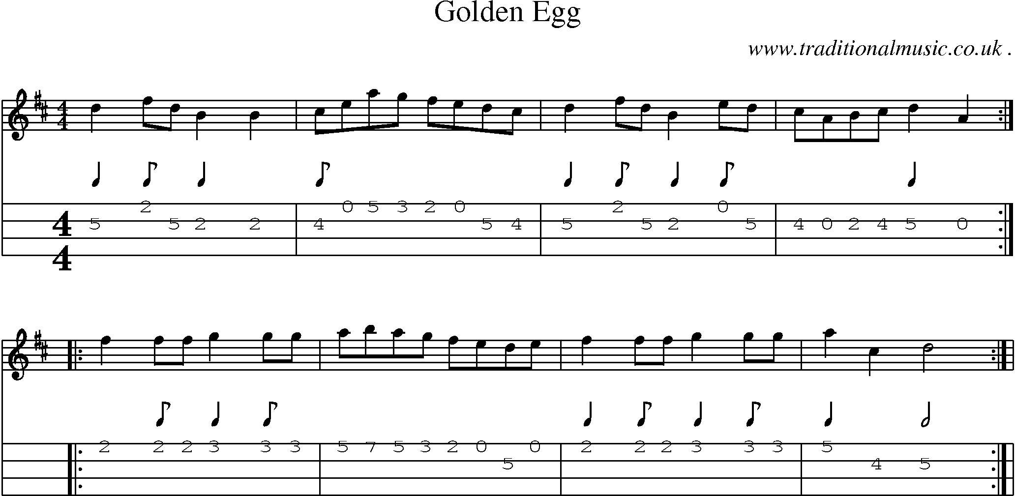 Sheet-Music and Mandolin Tabs for Golden Egg