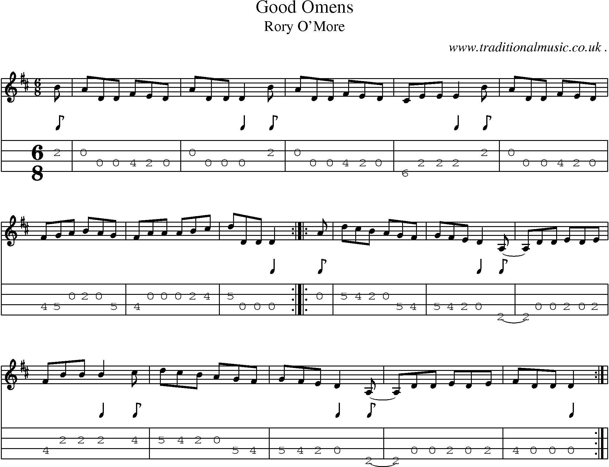 Sheet-Music and Mandolin Tabs for Good Omens