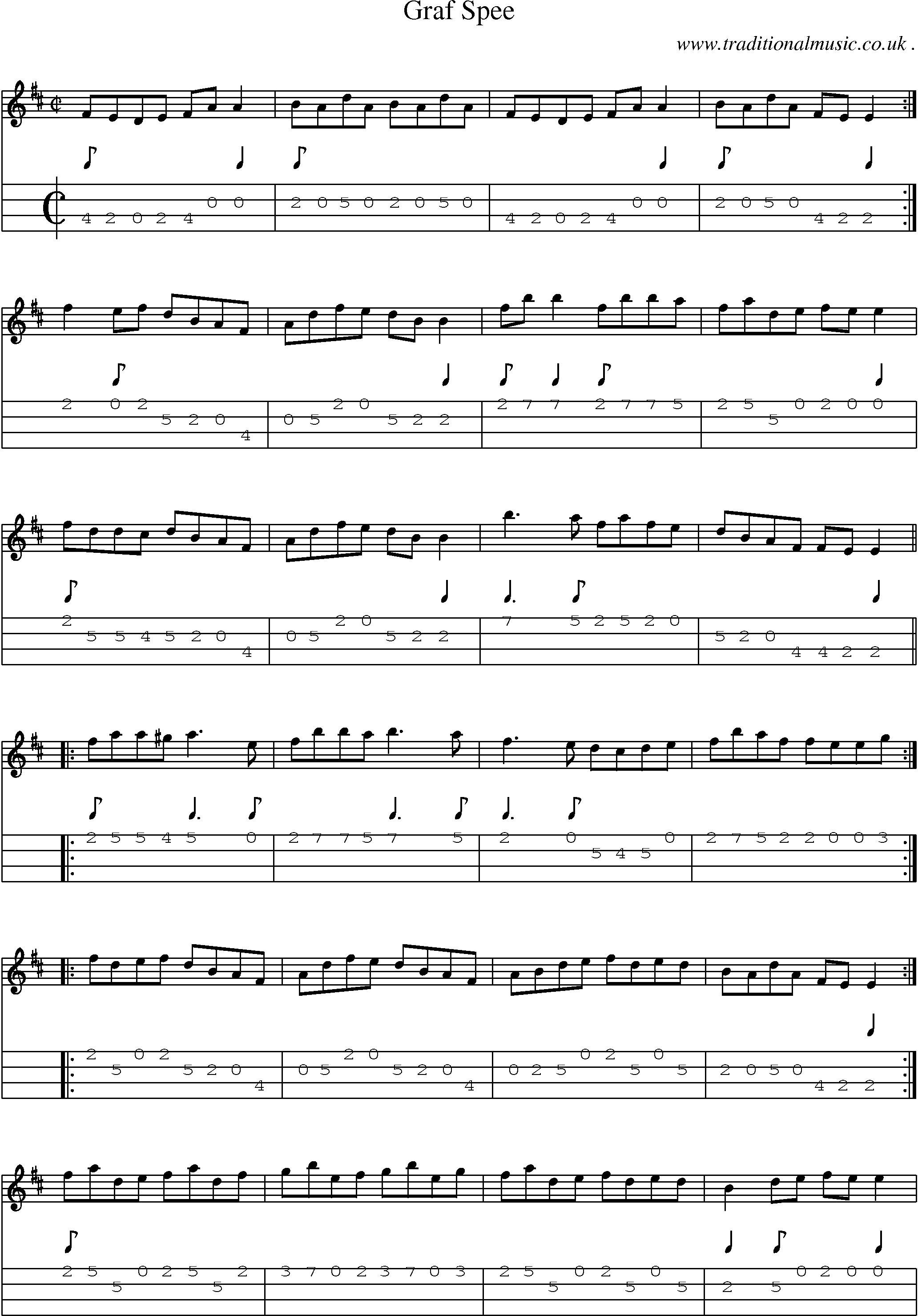 Sheet-Music and Mandolin Tabs for Graf Spee