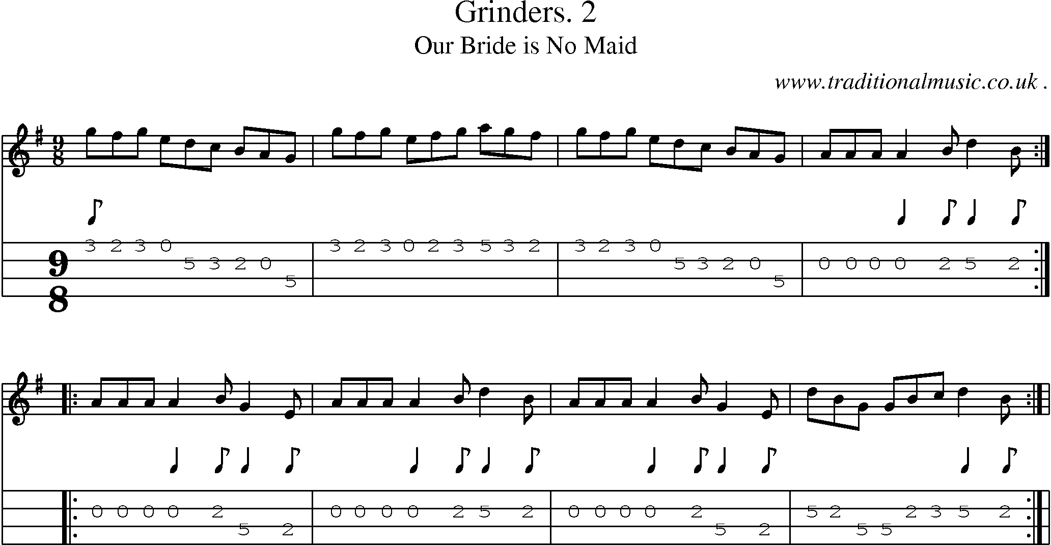 Sheet-Music and Mandolin Tabs for Grinders 2