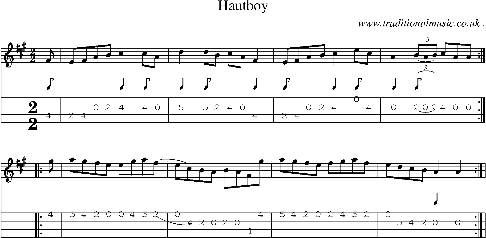 Sheet-Music and Mandolin Tabs for Hautboy