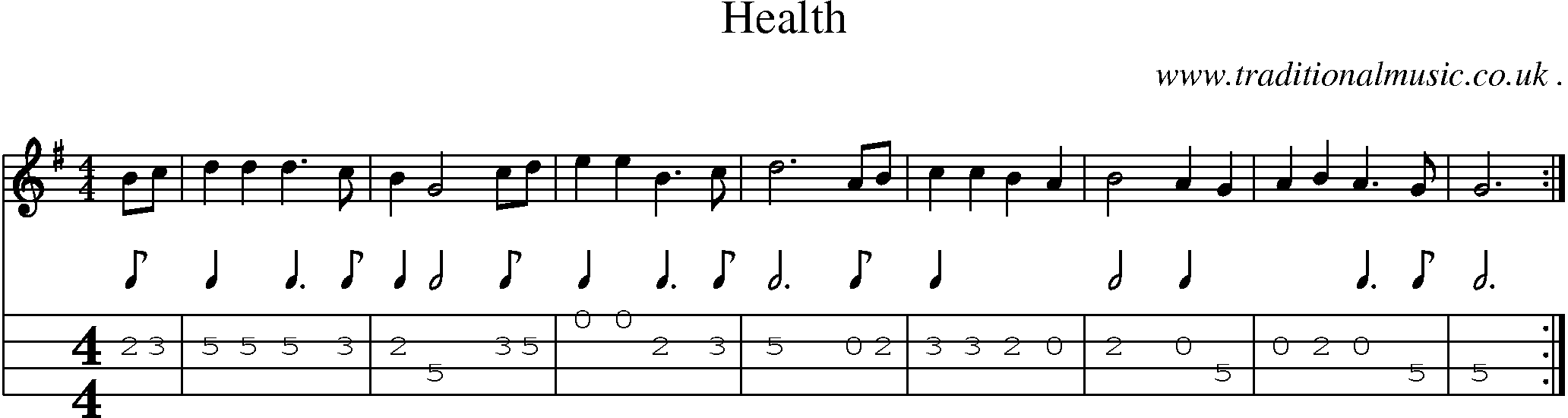 Sheet-Music and Mandolin Tabs for Health