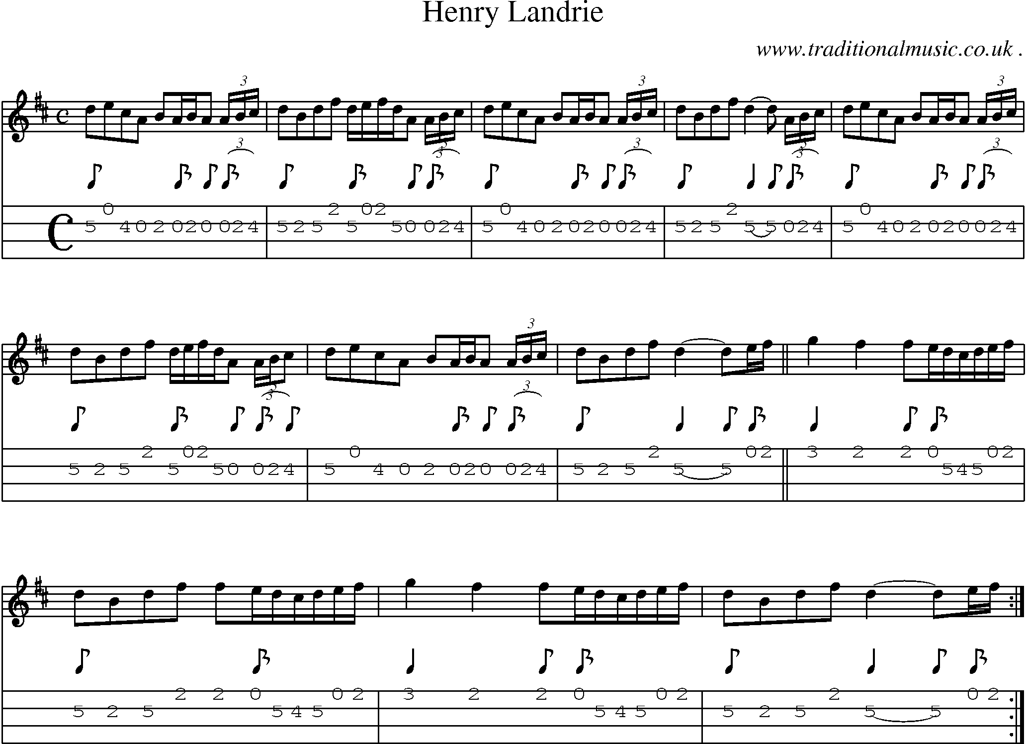 Sheet-Music and Mandolin Tabs for Henry Landrie