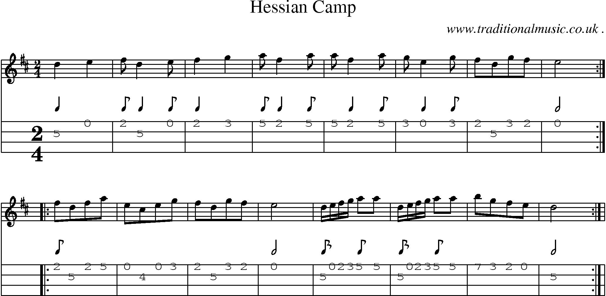 Sheet-Music and Mandolin Tabs for Hessian Camp