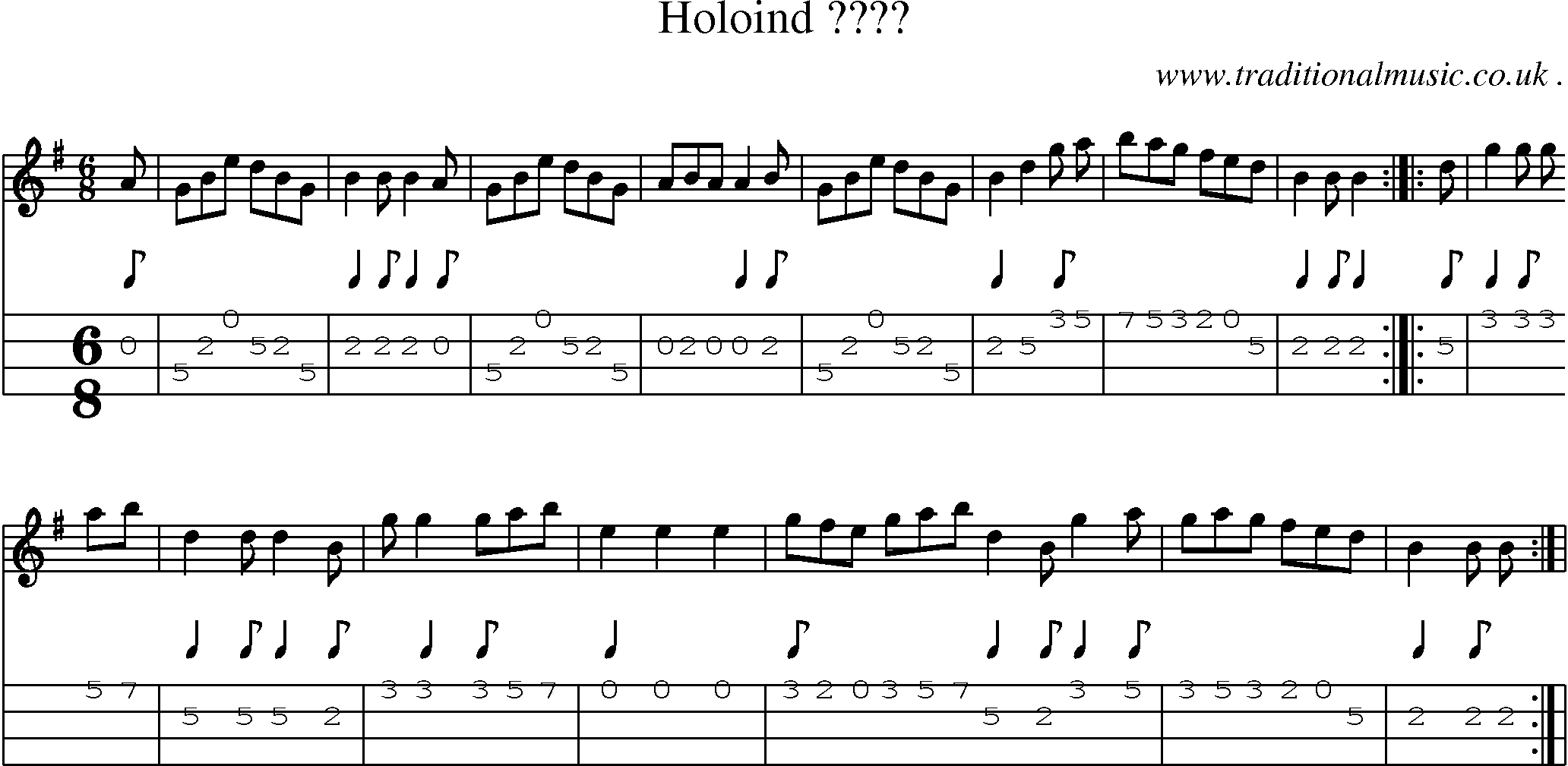 Sheet-Music and Mandolin Tabs for Holoind