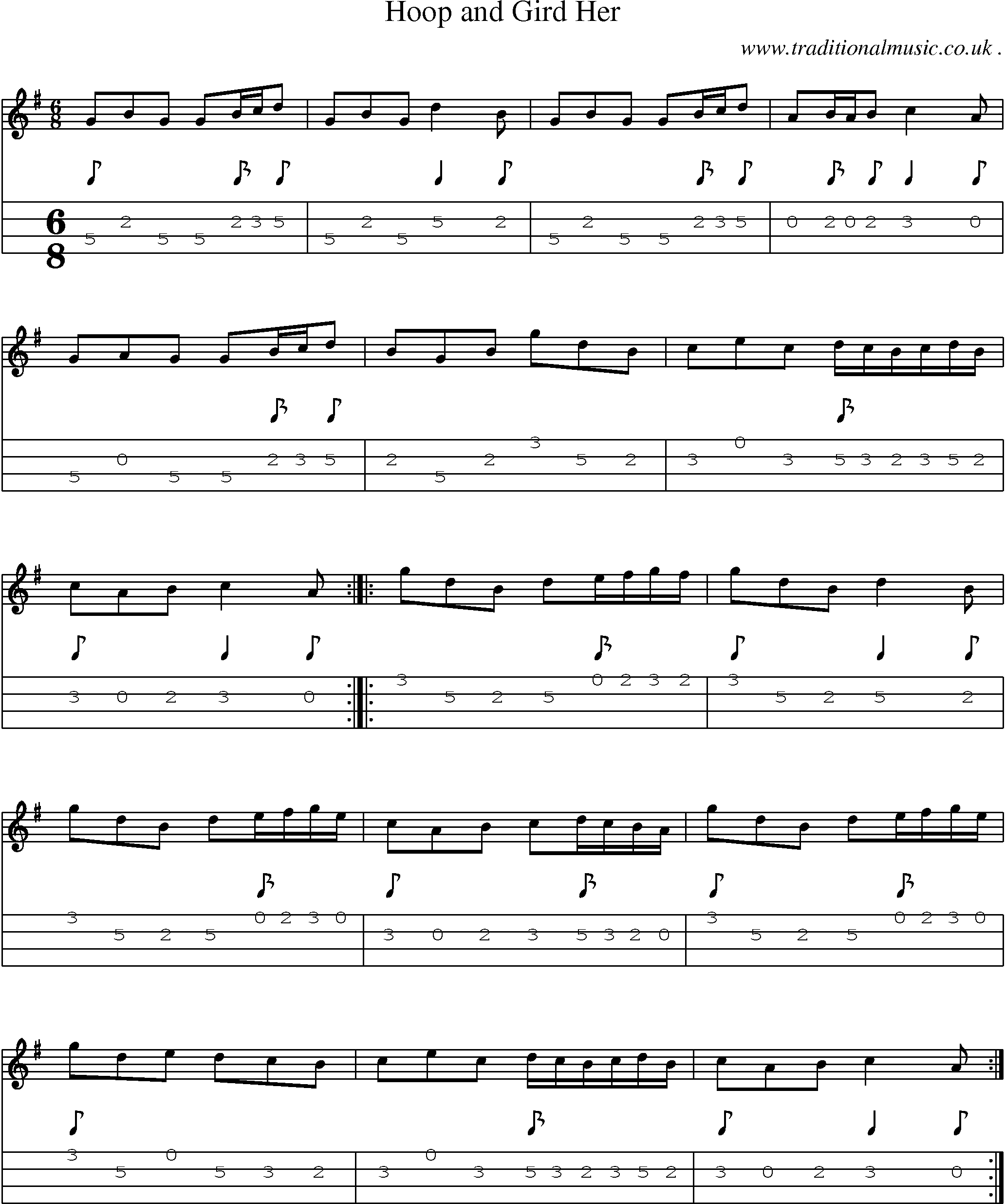 Sheet-Music and Mandolin Tabs for Hoop And Gird Her