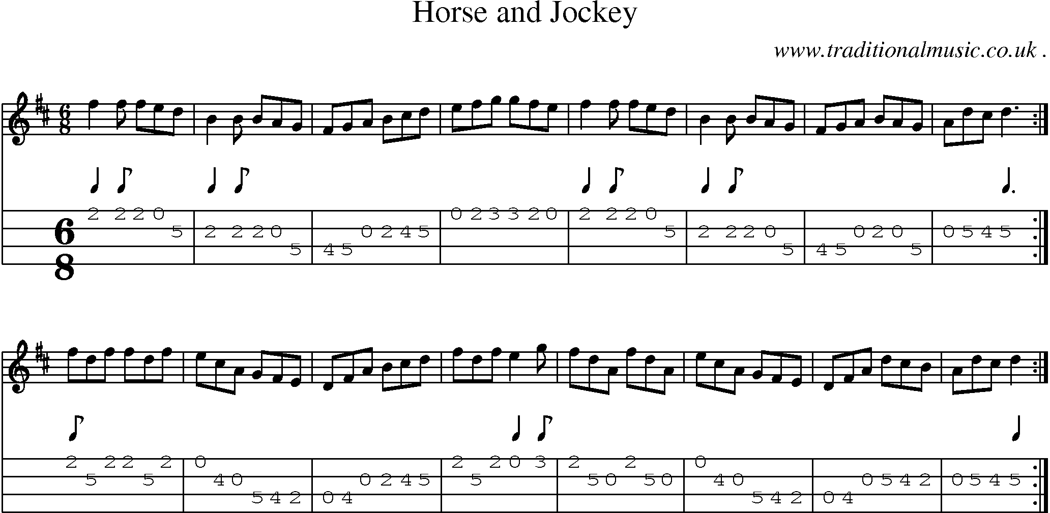 Sheet-Music and Mandolin Tabs for Horse And Jockey