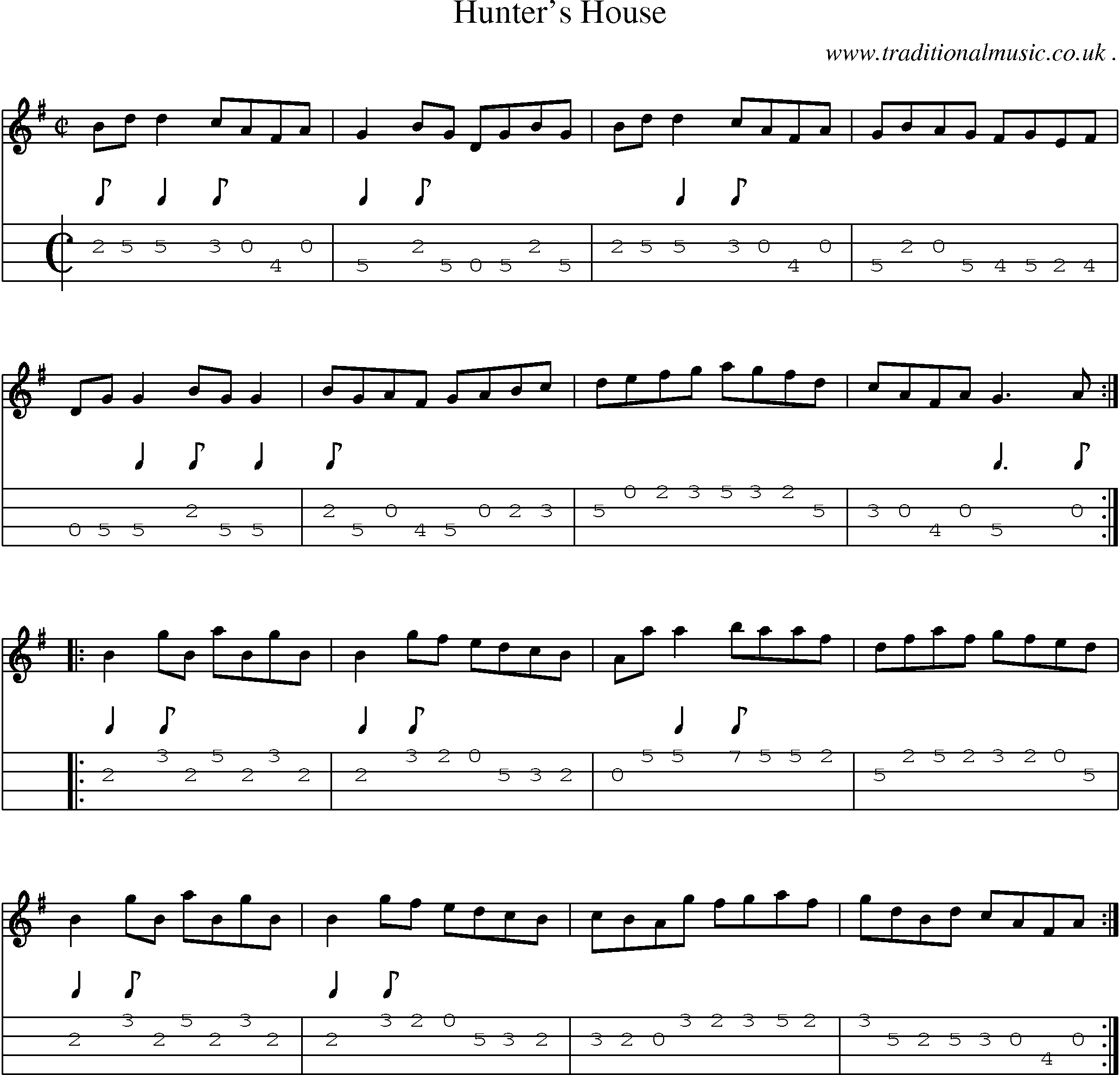 Sheet-Music and Mandolin Tabs for Hunter House