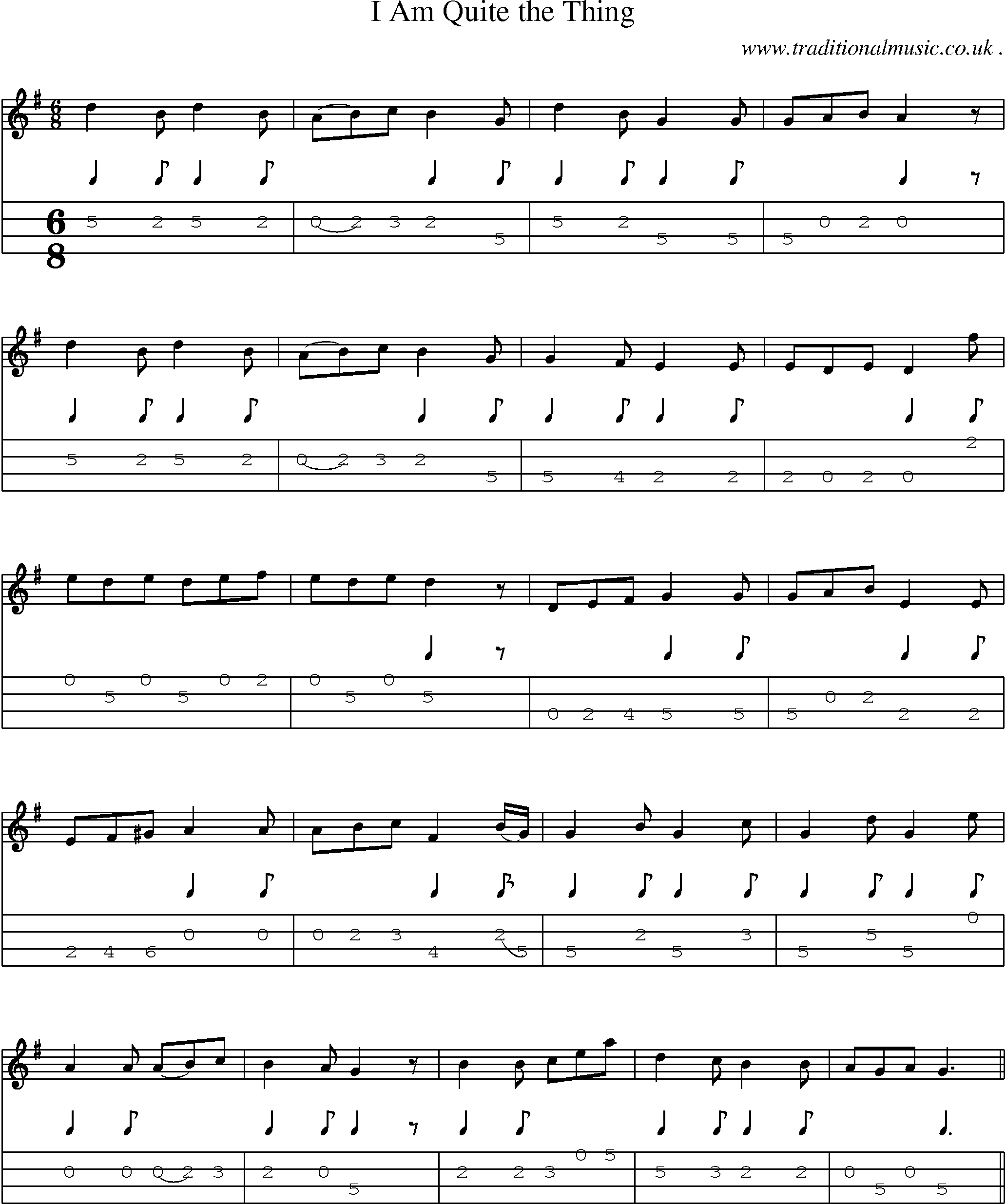 Sheet-Music and Mandolin Tabs for I Am Quite The Thing