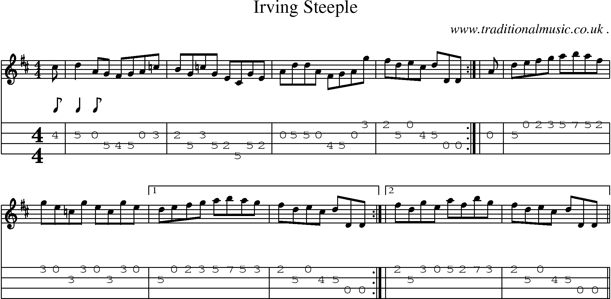Sheet-Music and Mandolin Tabs for Irving Steeple