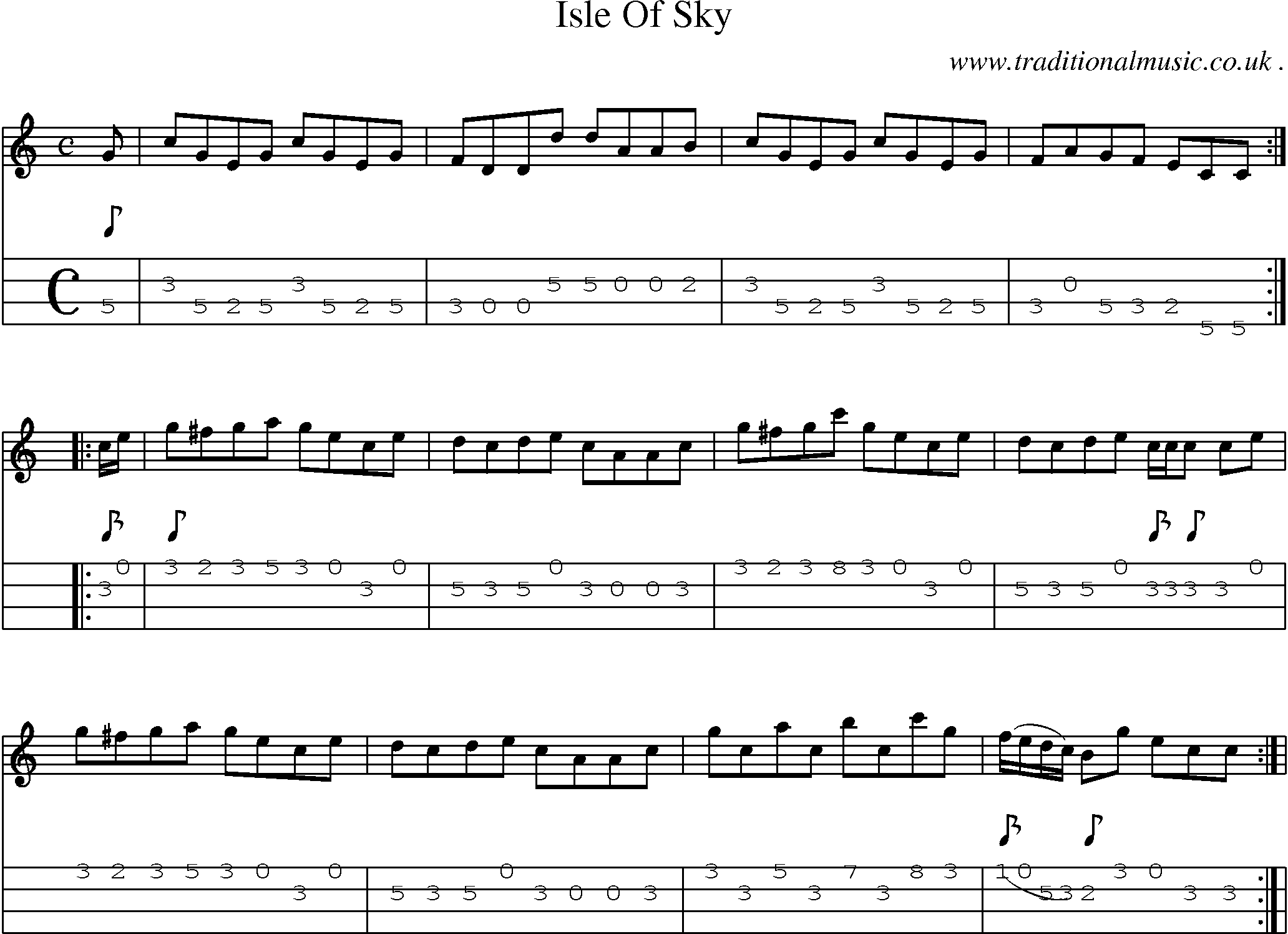 Sheet-Music and Mandolin Tabs for Isle Of Sky