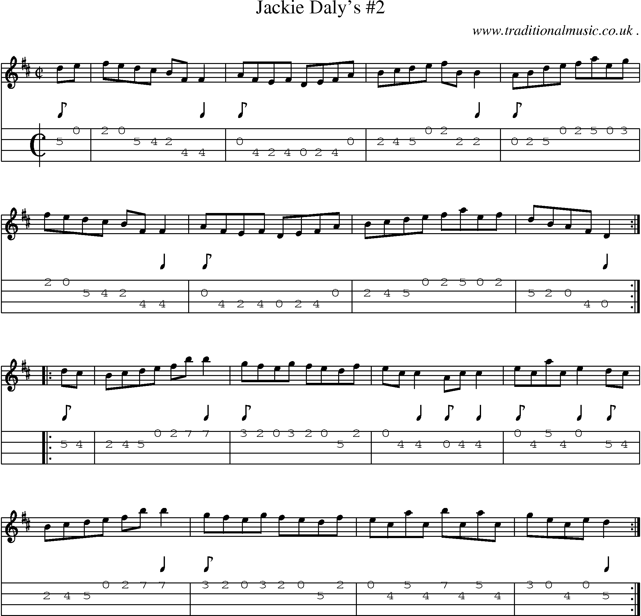 Sheet-Music and Mandolin Tabs for Jackie Dalys 2