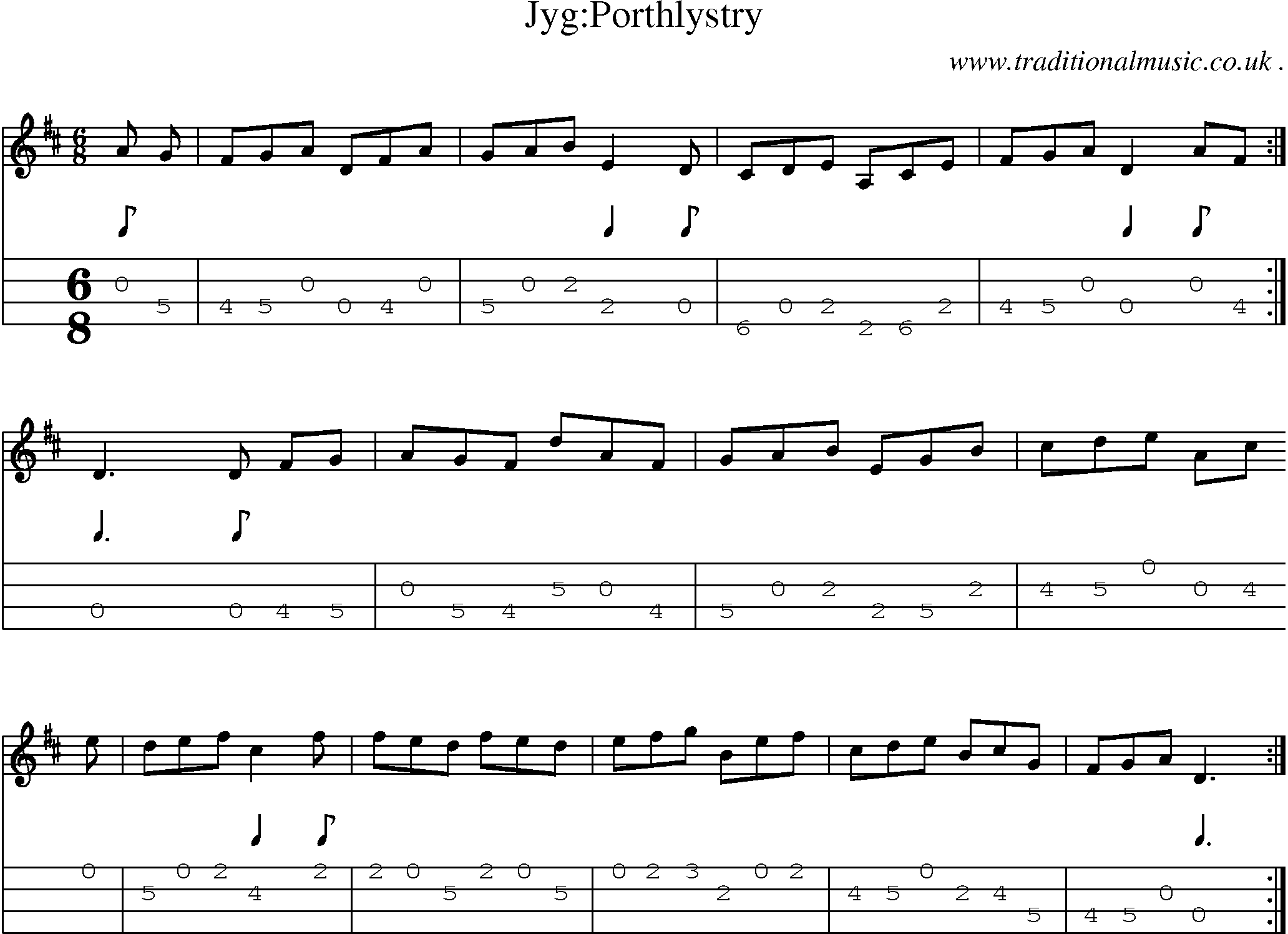 Sheet-Music and Mandolin Tabs for Jygporthlystry